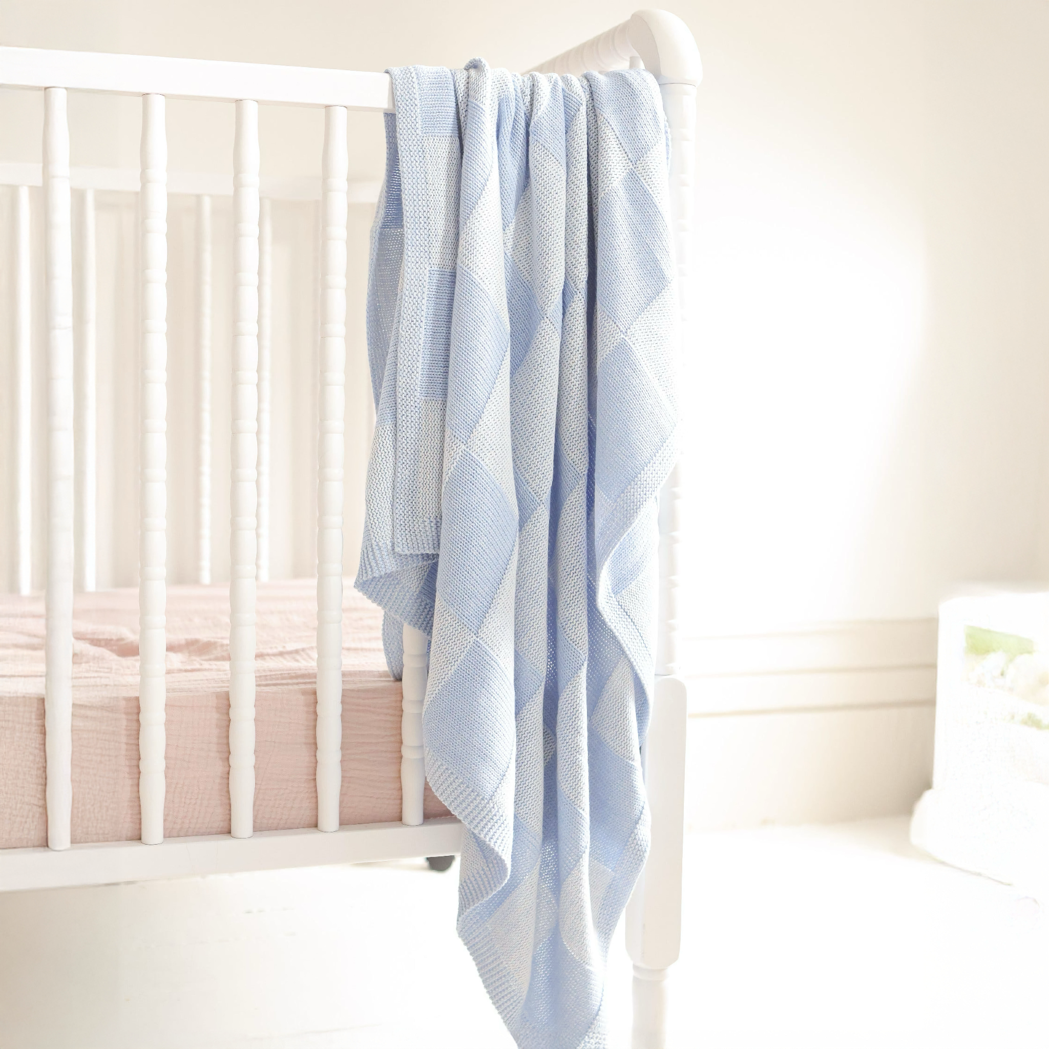 Alashan Charlie Knit Baby Blanket - Weekend Blue