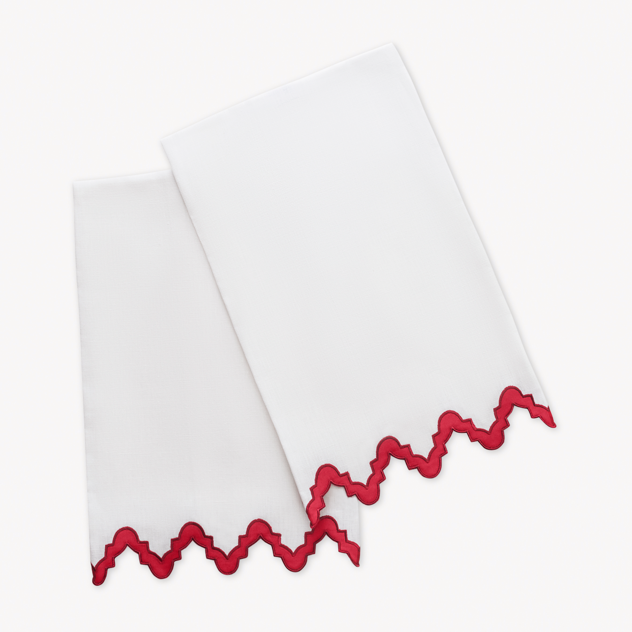 Matouk Aziza Guest Towels - Scarlet