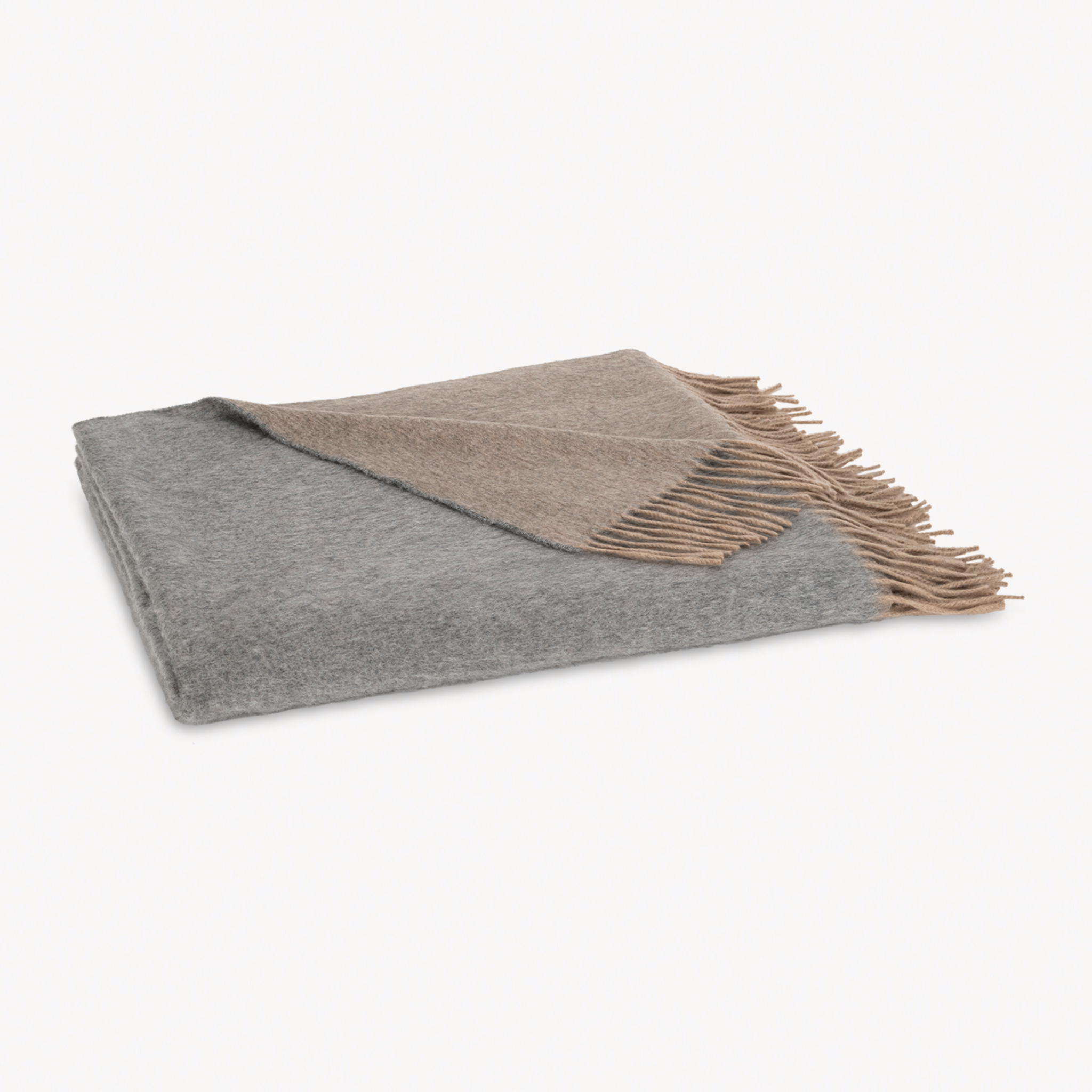Matouk Paley Throw - Flannel Grey/Natural