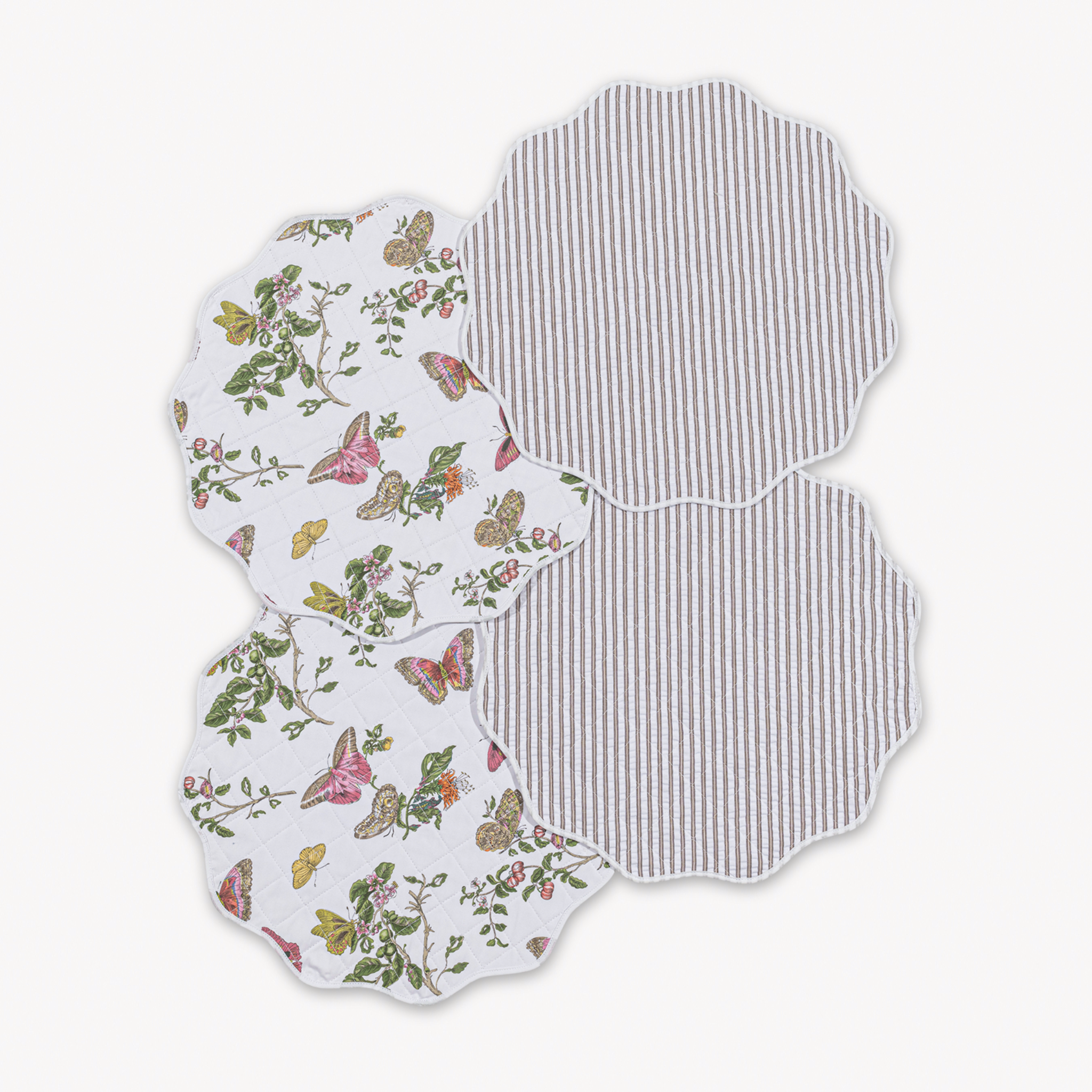 Matouk Reversible Placemat Collection - Baudin Butterfly Pink/Matteo Bark