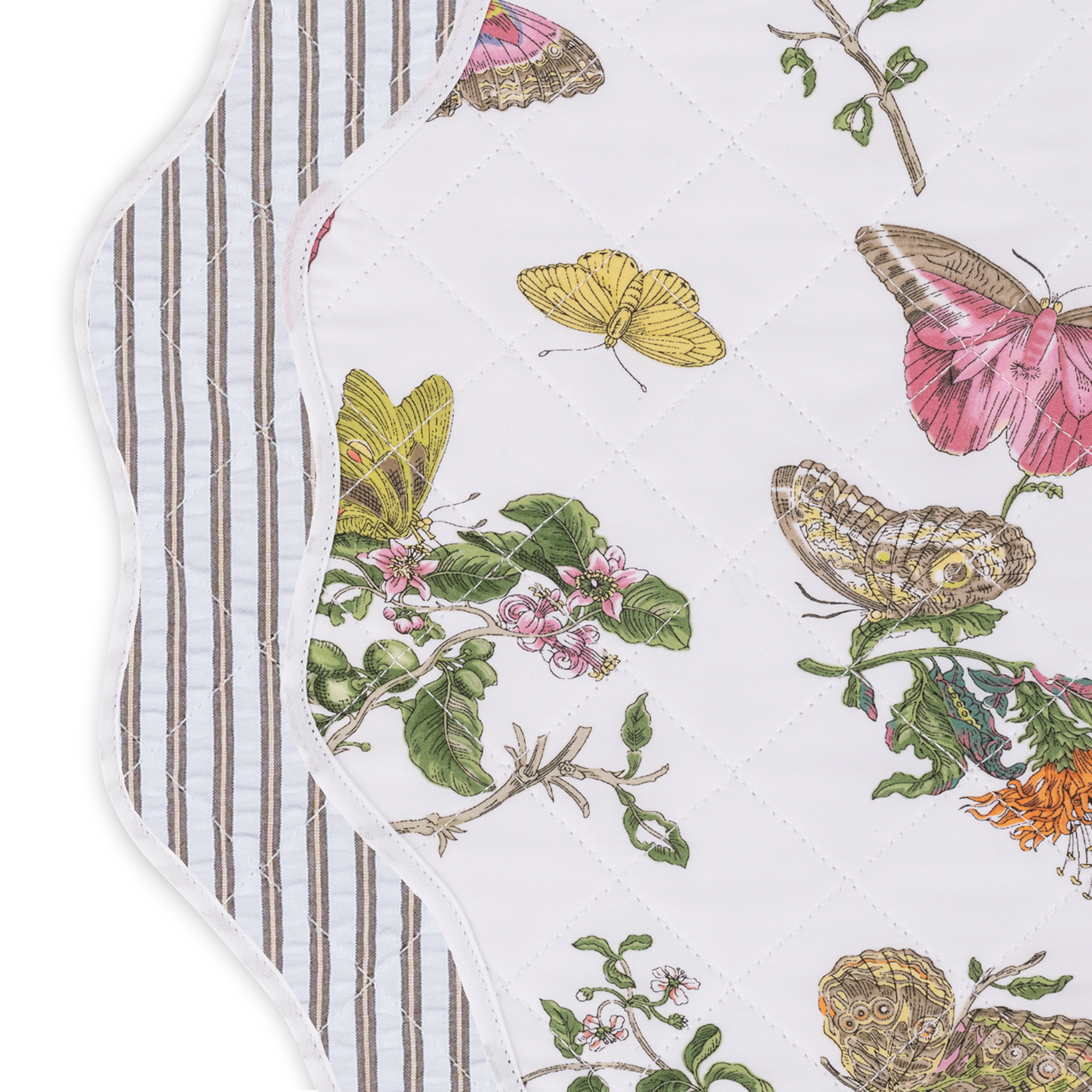 Matouk Reversible Placemat Collection - Baudin Butterfly Pink/Matteo Bark