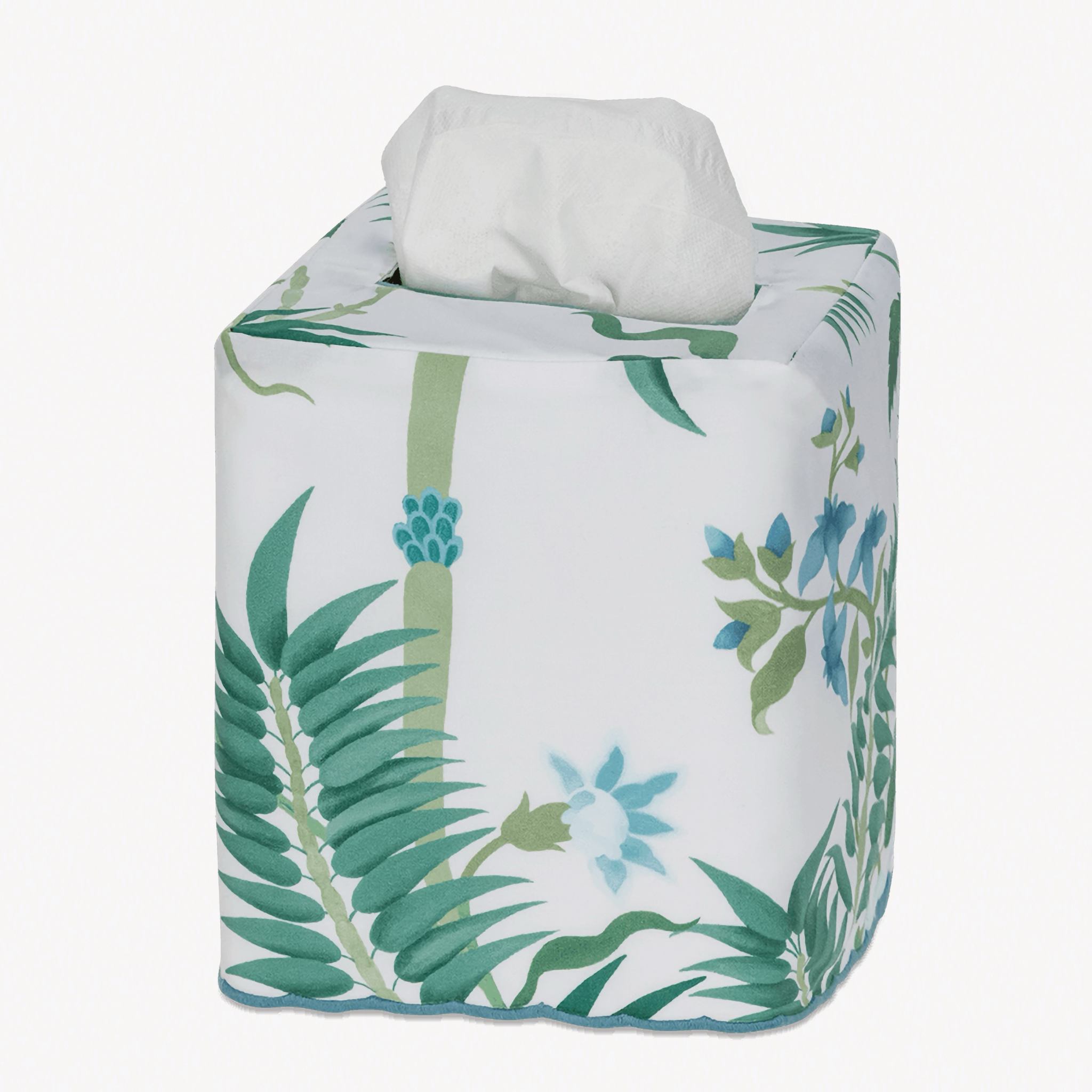 Matouk Schumacher Palmyra Tissue Box Cover - Emerald
