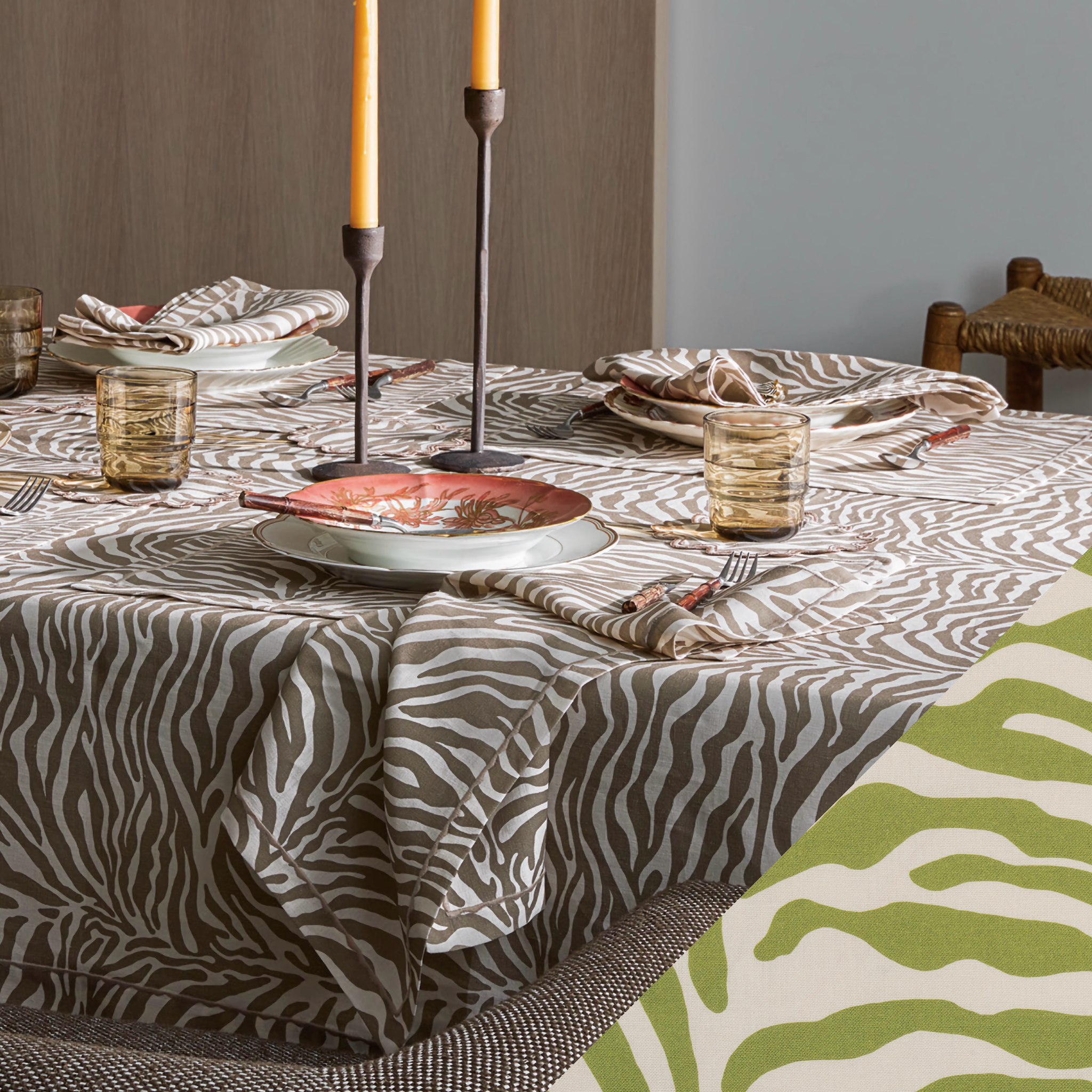 Matouk Schumacher Regine Table Linens - Grass