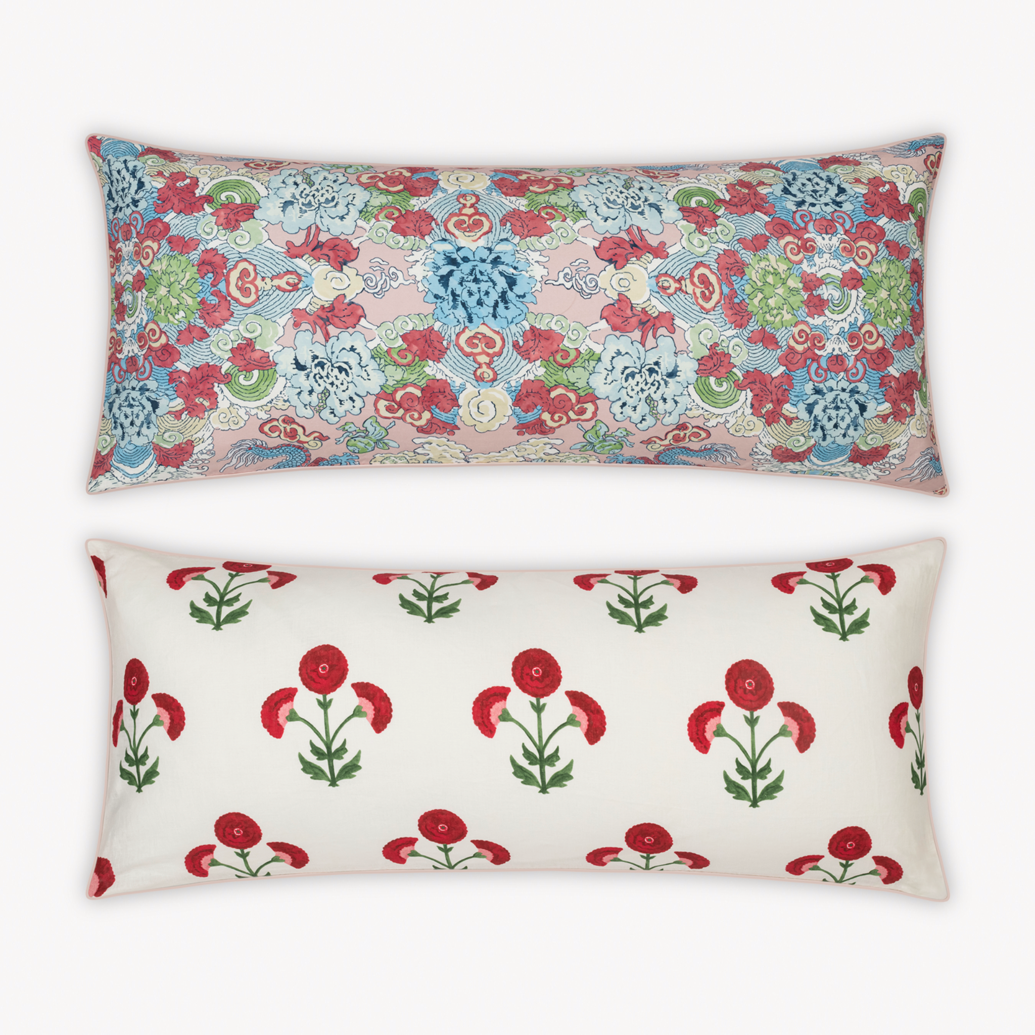 Matouk Schumacher Reversible Pillow Collection - Gisele Scarlet/Magic Mountain Paradise