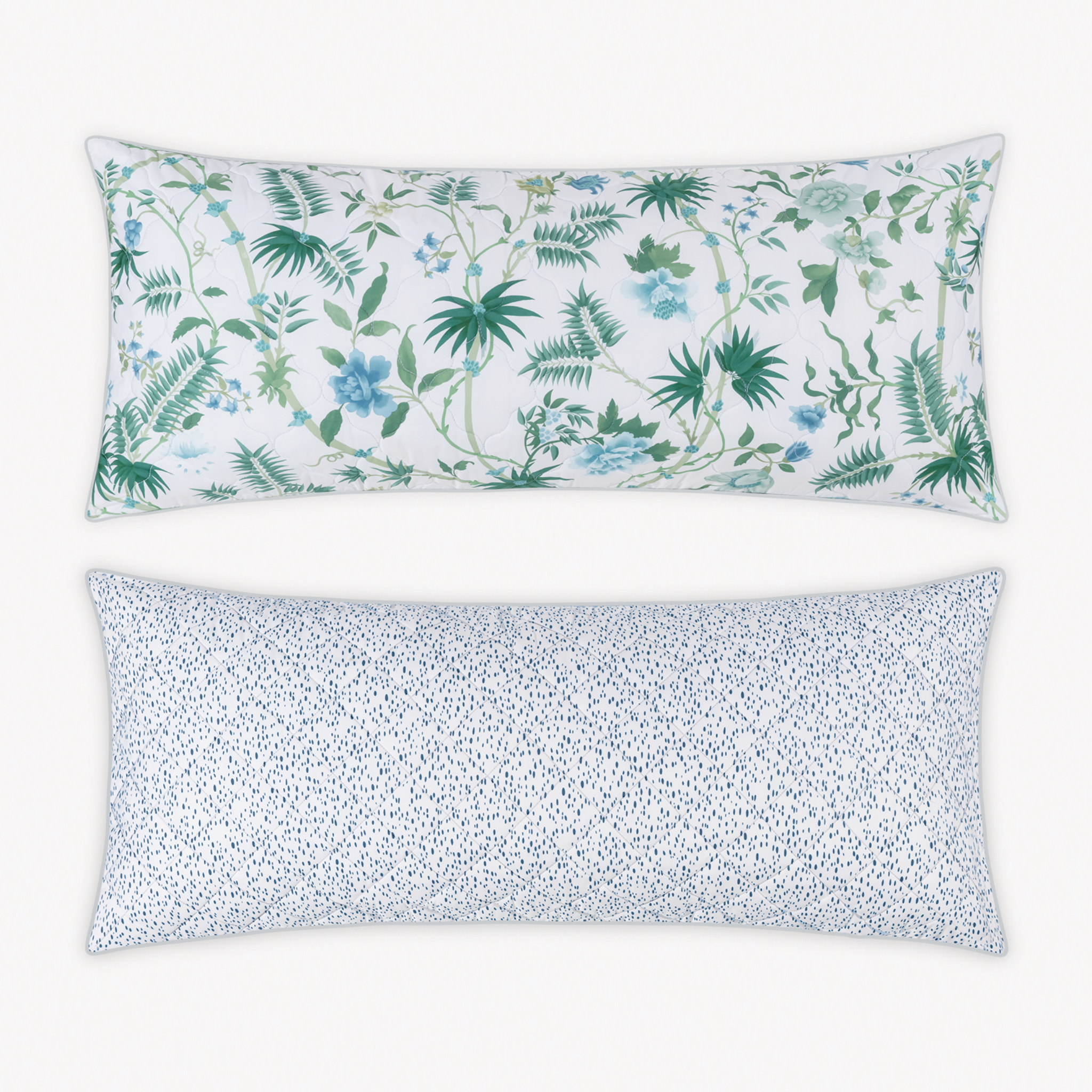 Matouk Schumacher Reversible Pillow Collection - Plamyra Emerald/Celine Blue