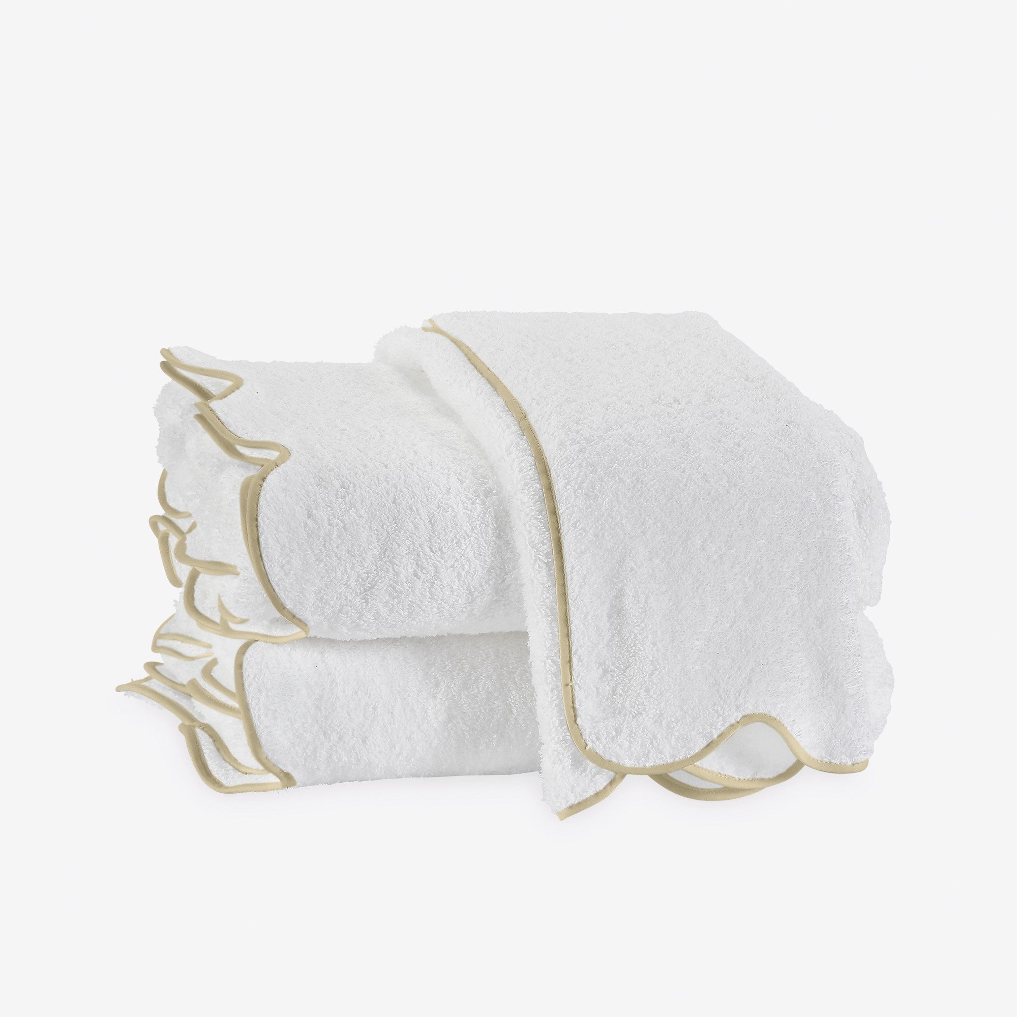 Matouk Cairo Scallop Bath Towels and Mats - Sand