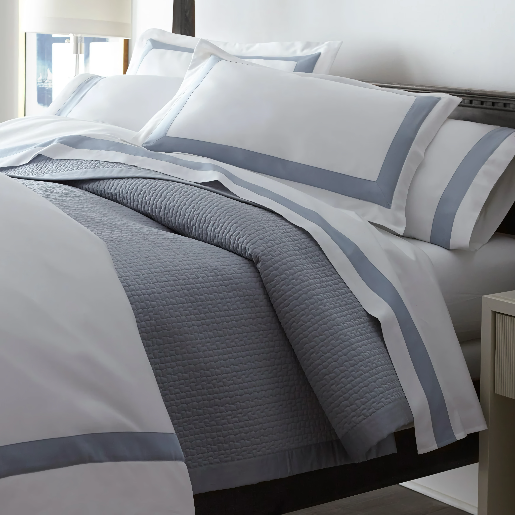 Peacock Alley Hamilton Coverlets and Shams - Blue