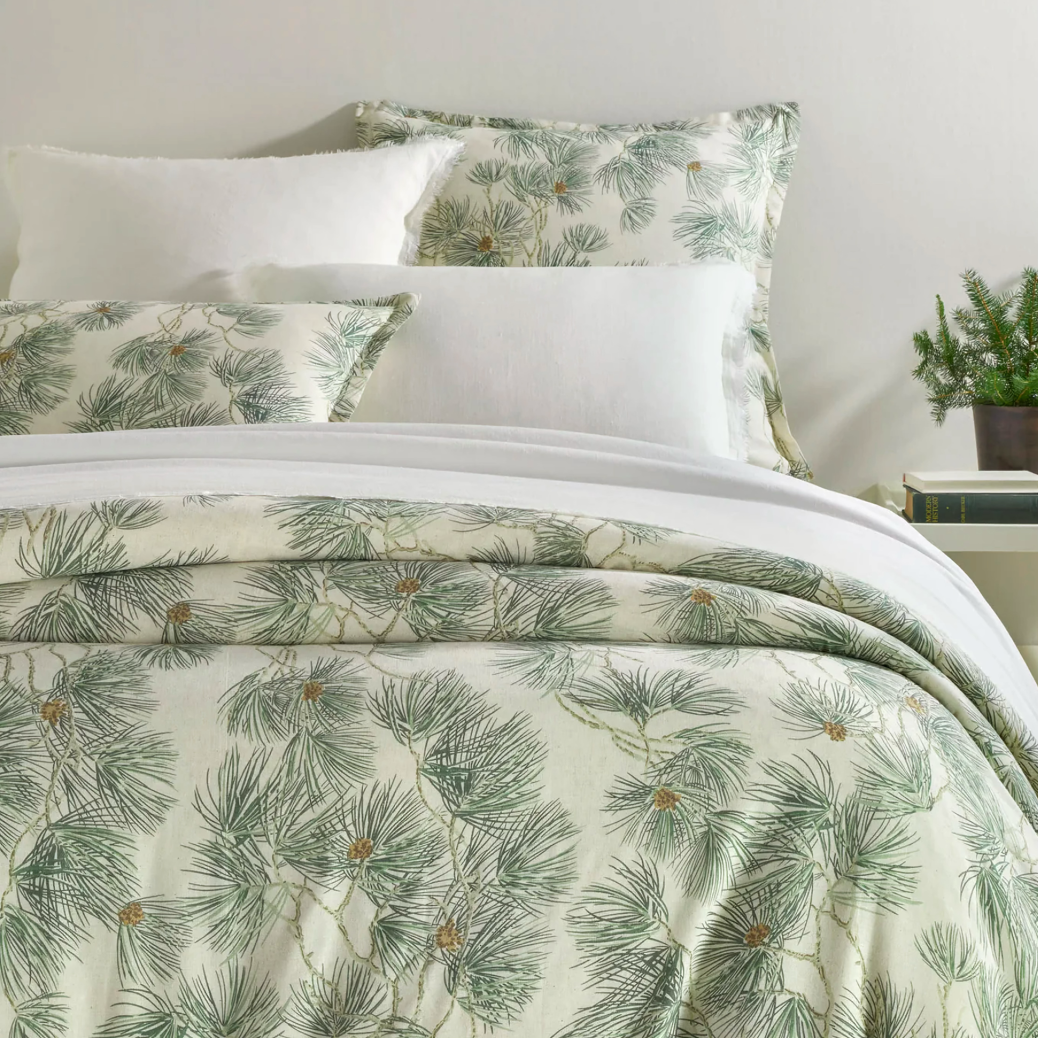 Pine Cone Hill Vintage Pine Boughs Duvet Cover and Shams - Natural