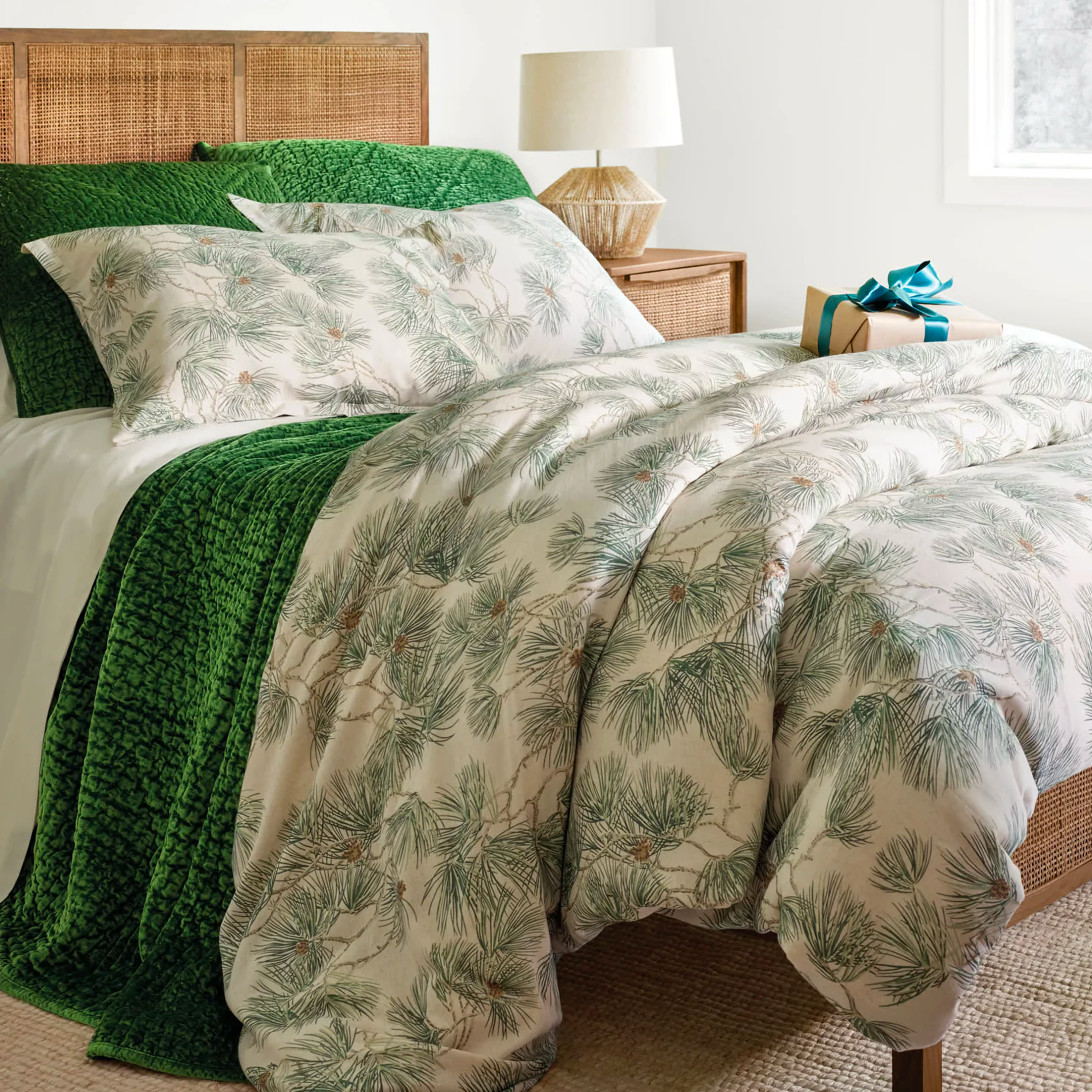 Pine Cone Hill Vintage Pine Boughs Duvet Cover and Shams - Natural