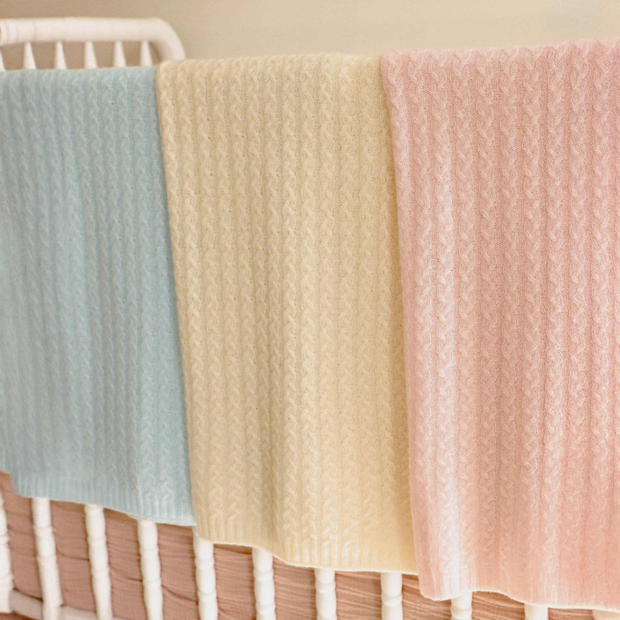 Alashan Bailey Braided Cable Knit Baby Blanket - Snow