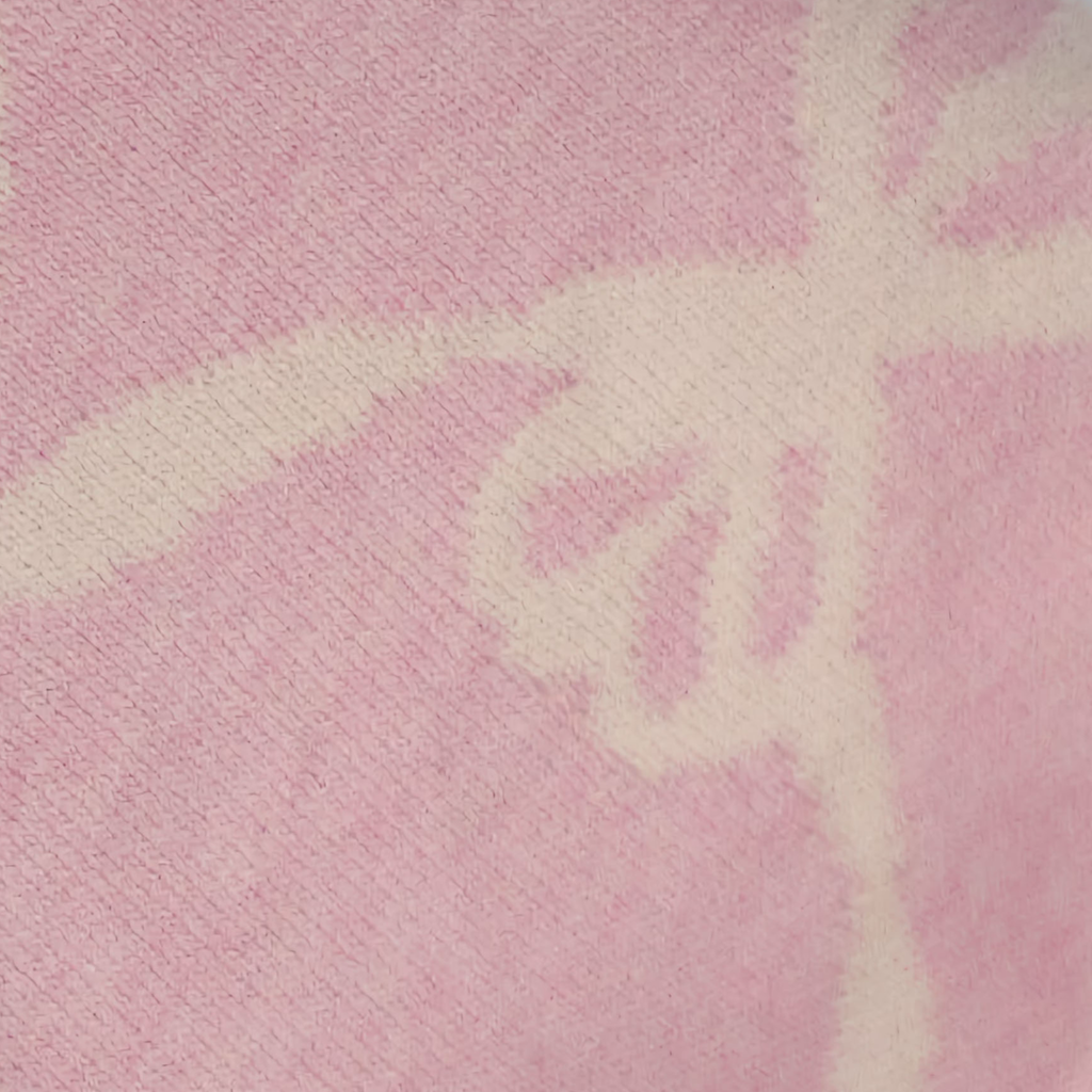 Alashan Ellis Bow Knit Baby Blanket - Bermuda Pink