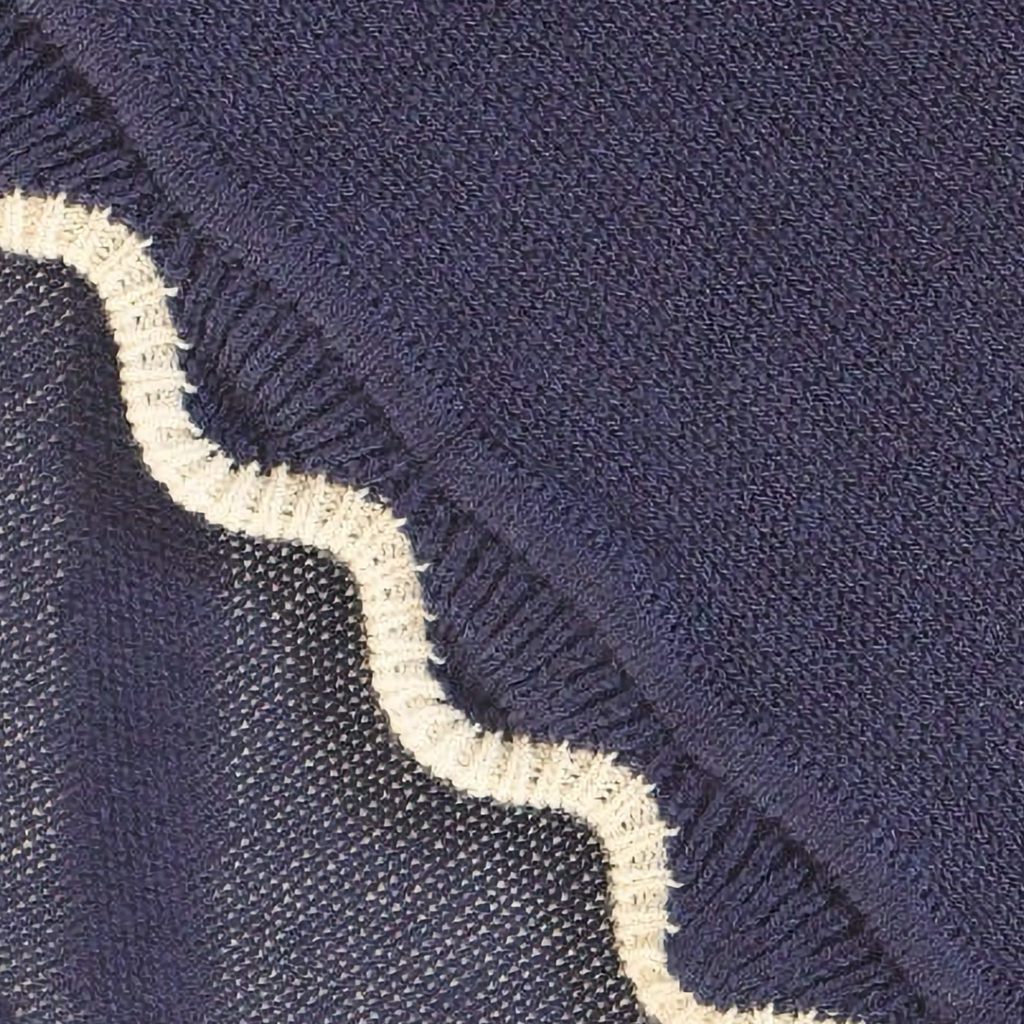 Alashan Finley Scallop Knit Baby Blanket - Midnight