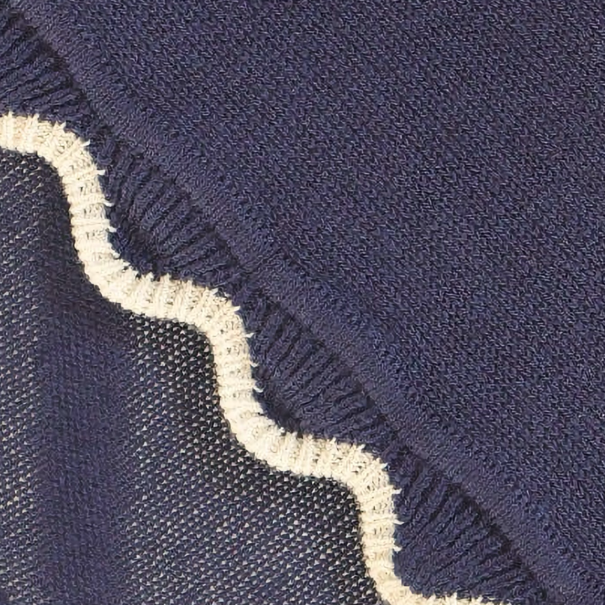 Alashan Finley Scallop Knit Baby Blanket - Midnight