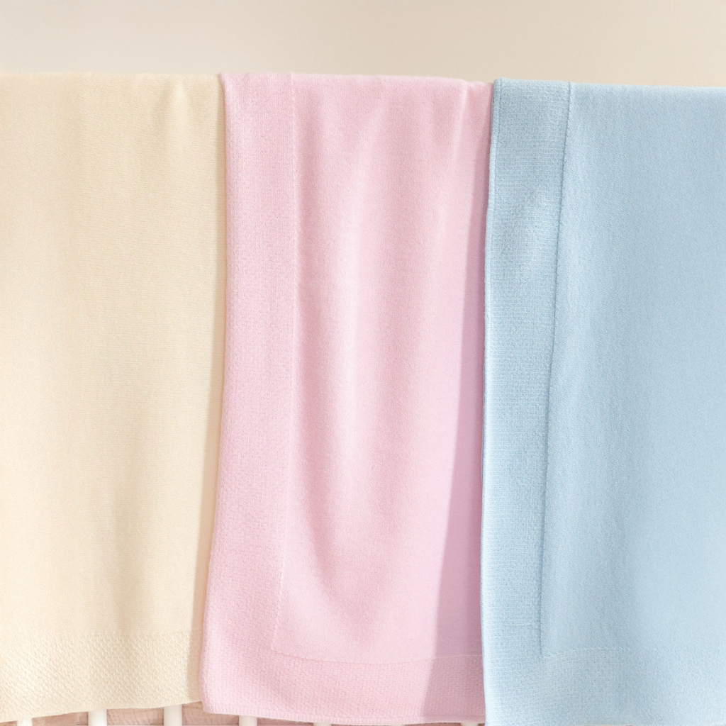 Alashan Hayden Honeycomb Edge Knit Baby Blanket - Beach Pink