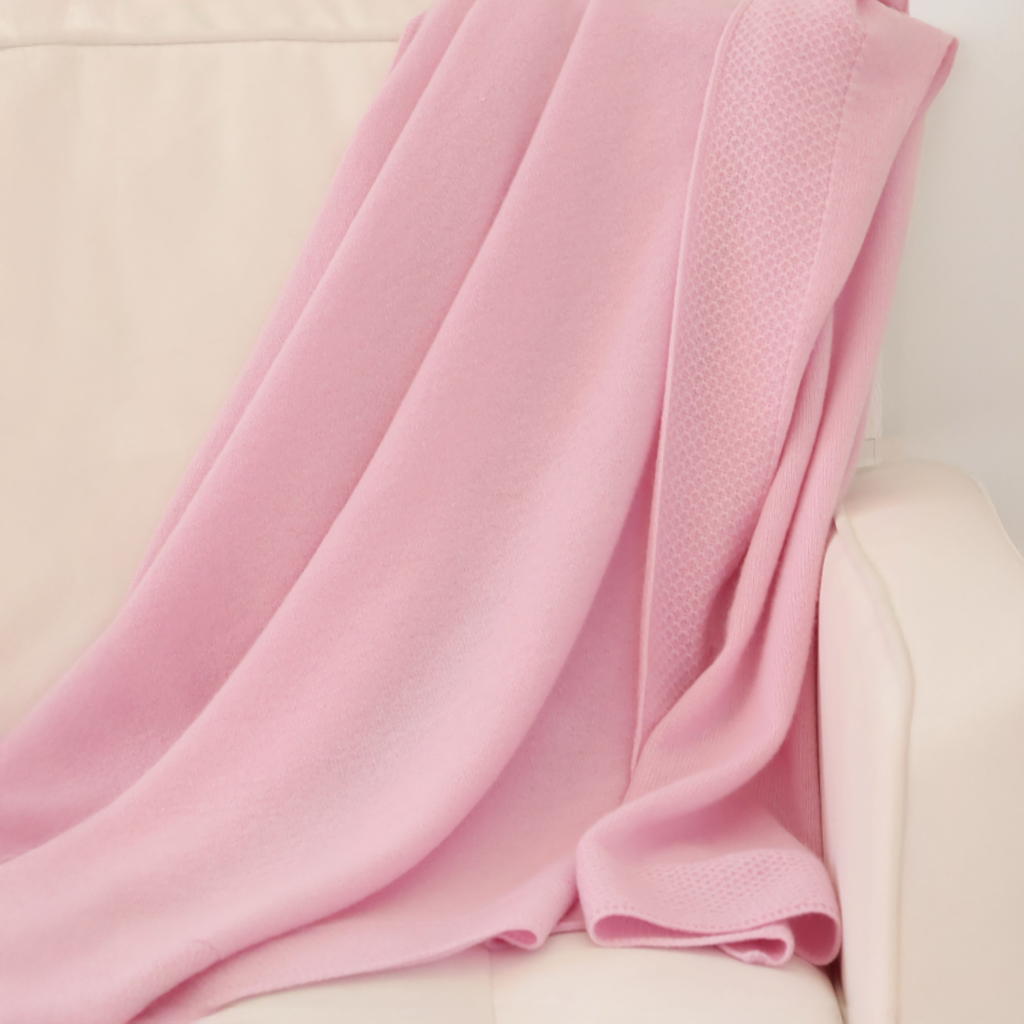 Alashan Hayden Honeycomb Edge Knit Baby Blanket - Beach Pink