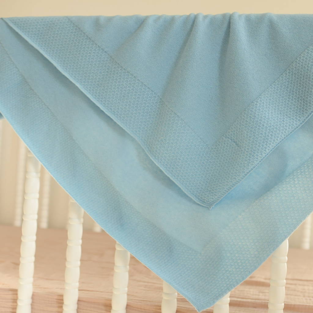 Alashan Hayden Honeycomb Edge Knit Baby Blanket - Skyline