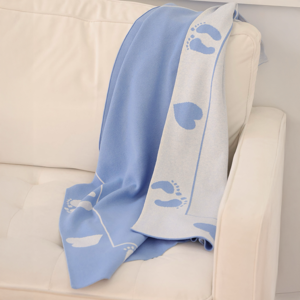 Alashan Stevie Knit Baby Blanket - Blue Lake