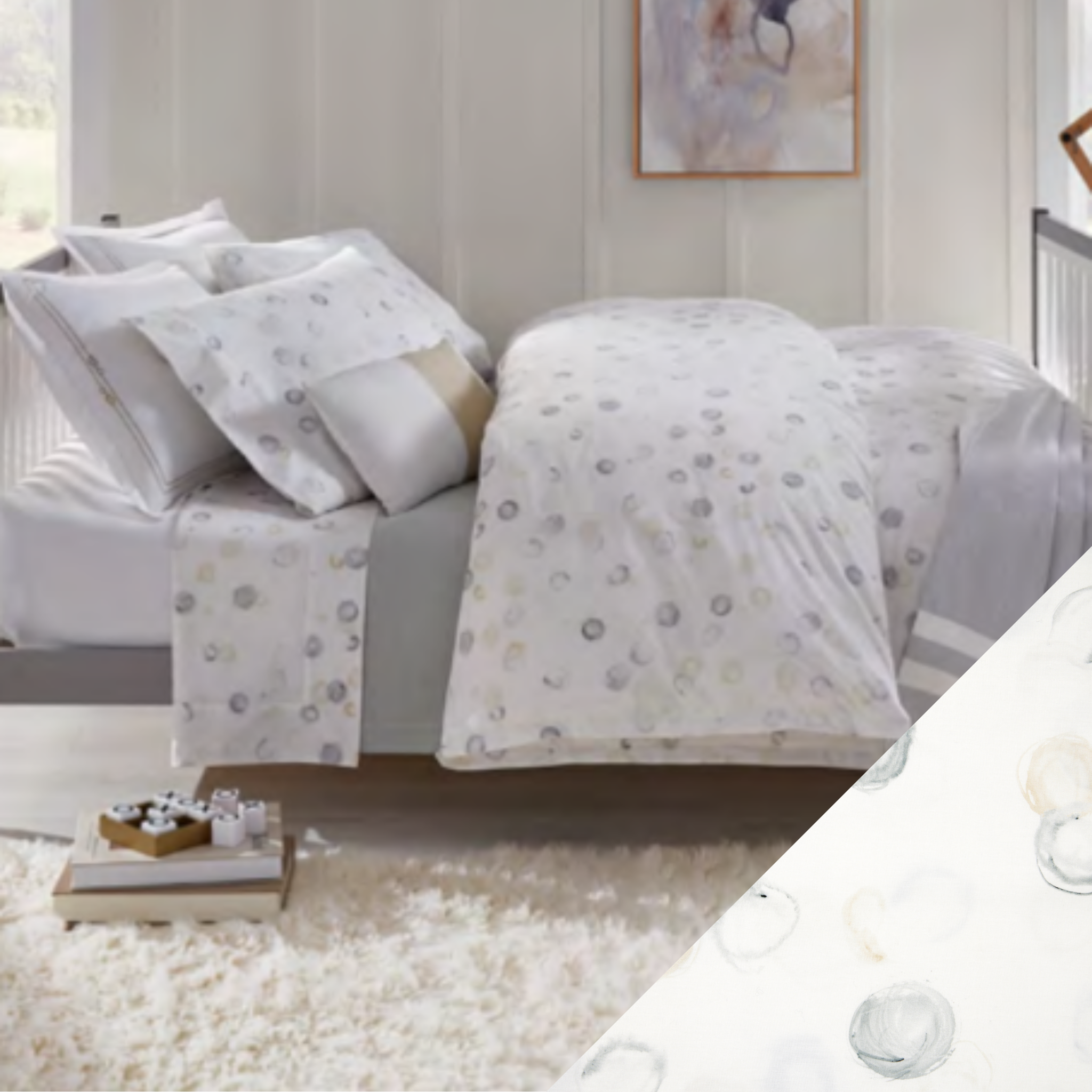 Sferra Punti Twin XL Bedding - Platinum