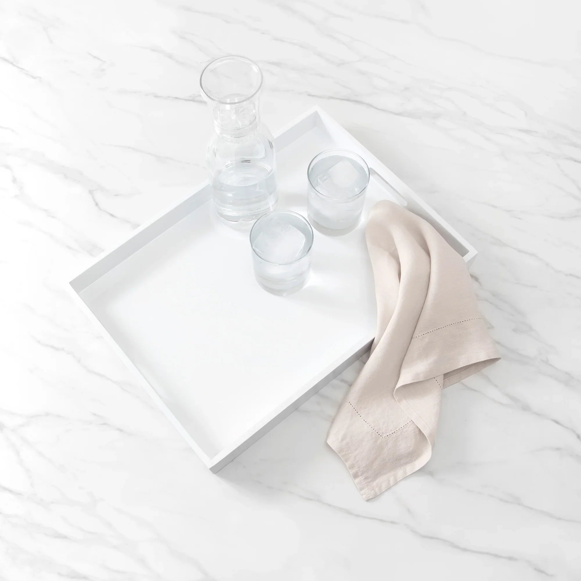 Kassatex Lacca Nesting Tray - White/White