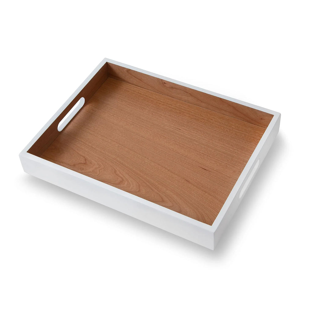 Kassatex Lacca Nesting Tray - White/Wood