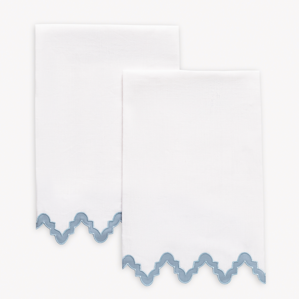 Matouk Aziza Guest Towels - Hazy Blue