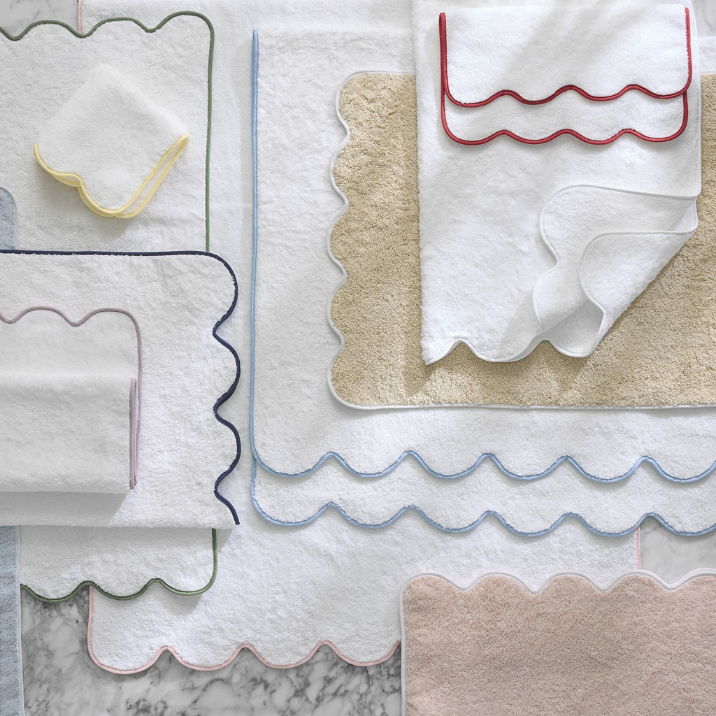 Matouk Cairo Scallop Bath Towels and Mats - Sand