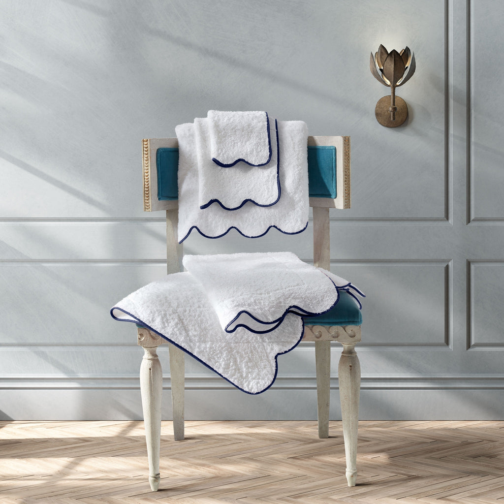 Matouk Cairo Scallop Bath Towels and Mats - Sand