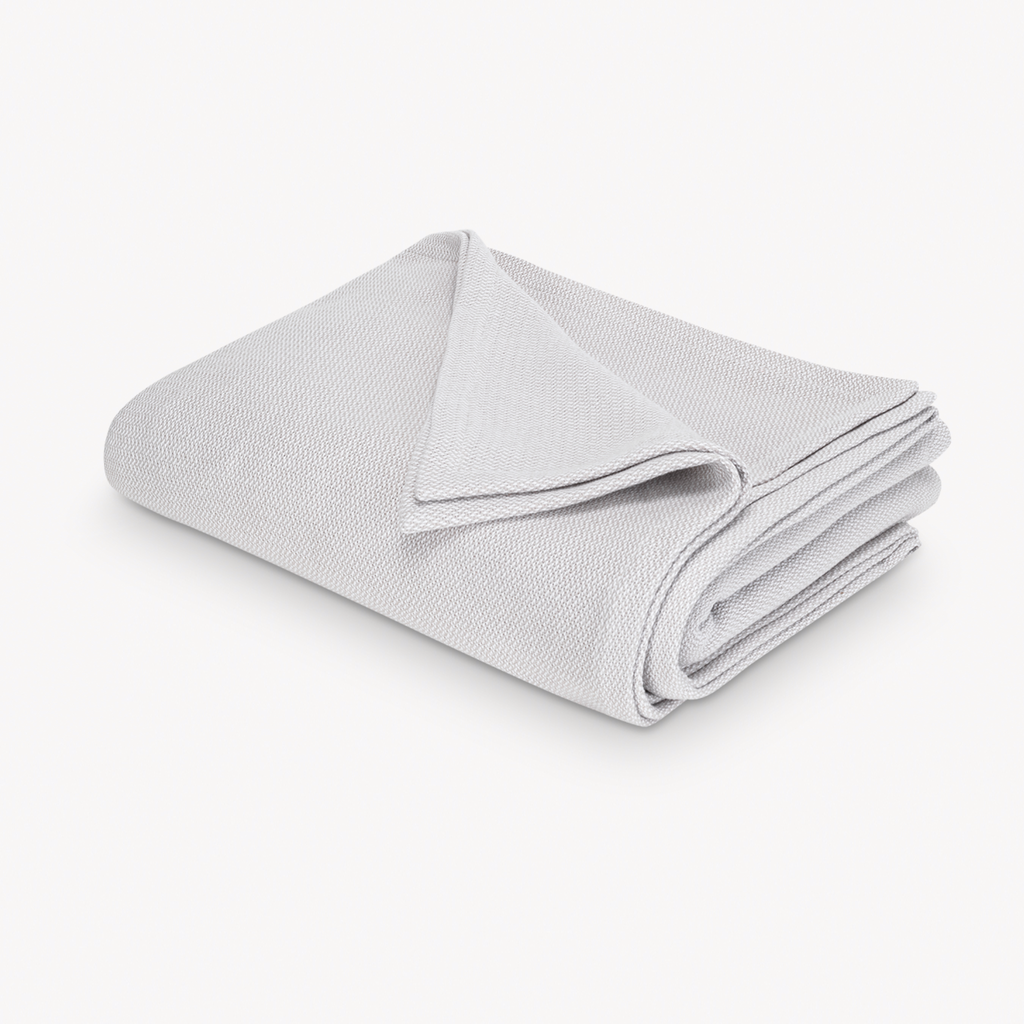 Matouk Costa Mesa Blanket - Silver