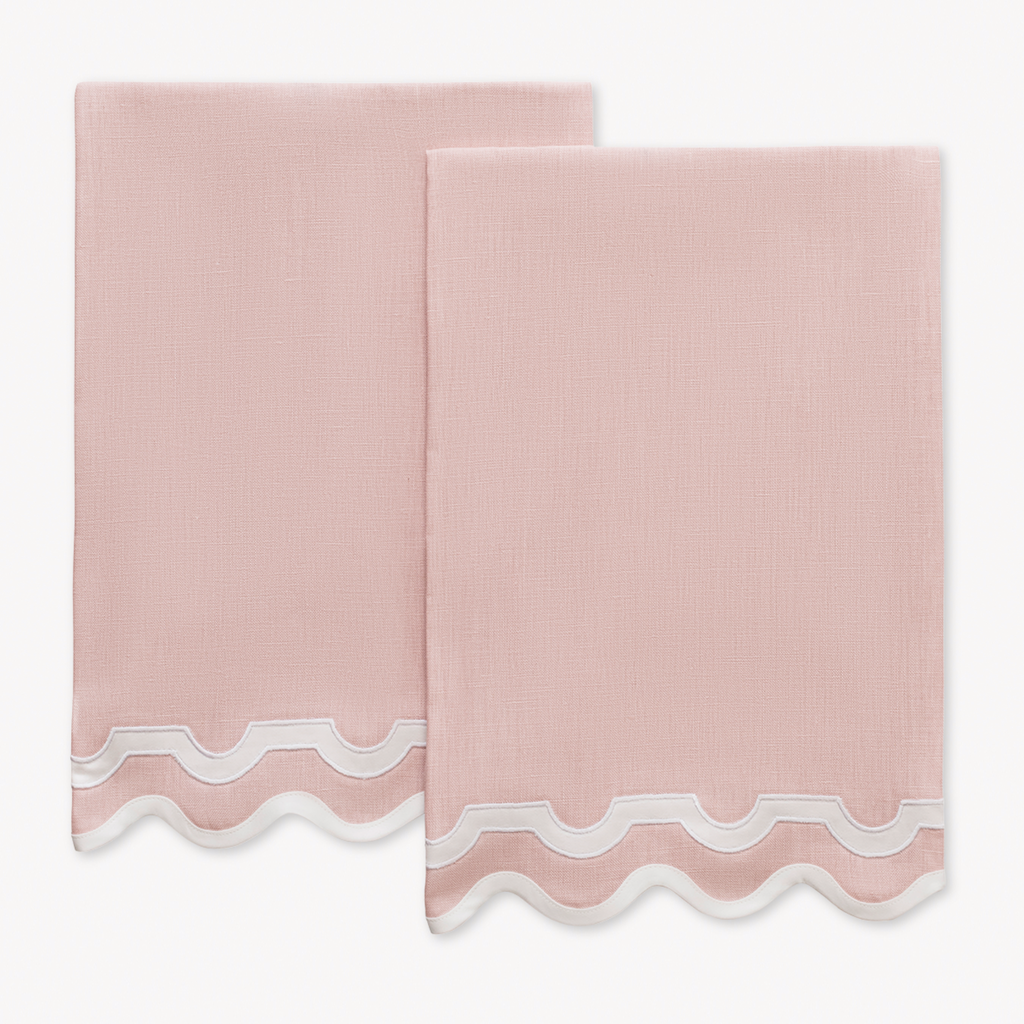 Matouk Mirasol Guest Towels - Pink/Bone