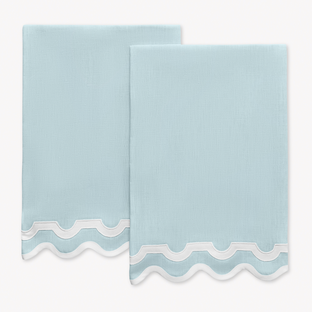 Matouk Mirasol Guest Towels - Sky/Bone