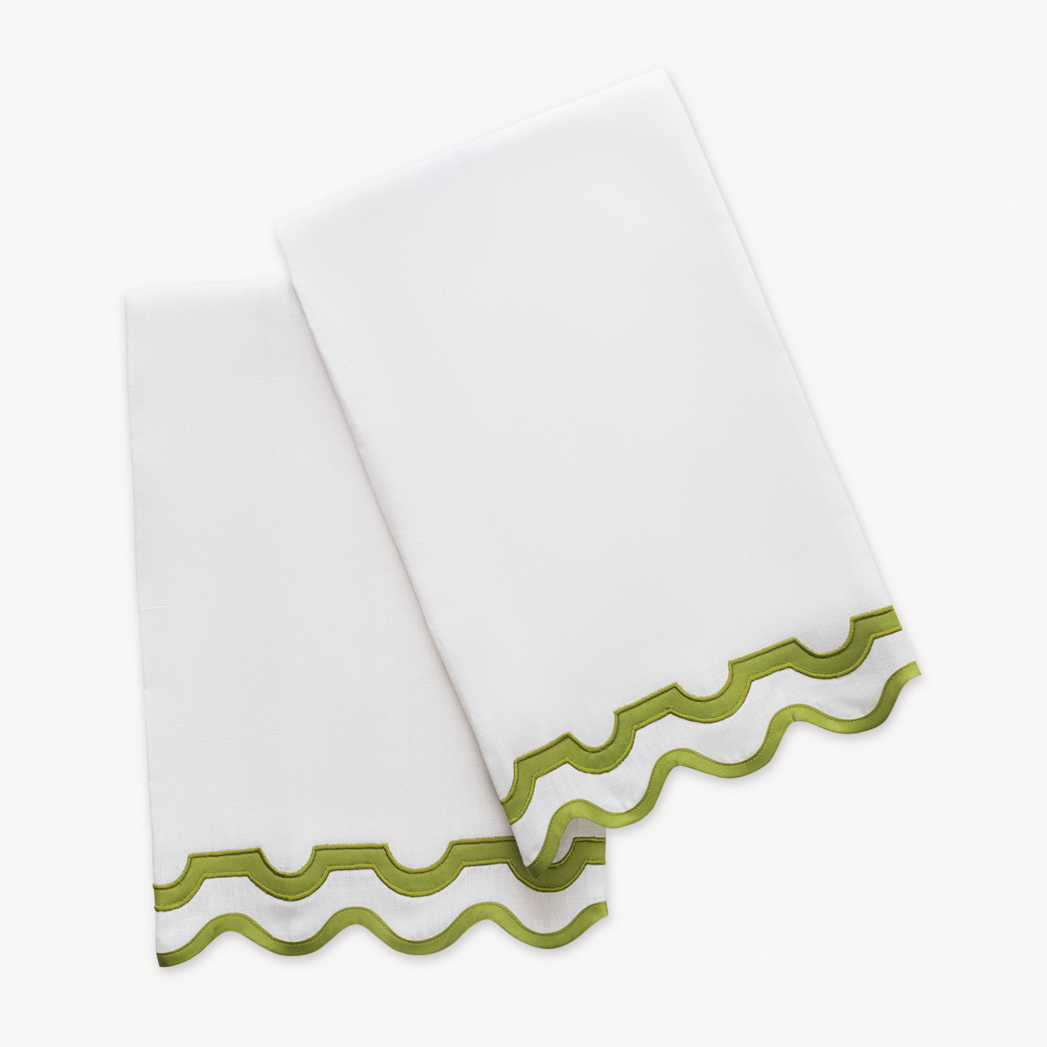 Matouk Mirasol Guest Towels - White/Grass