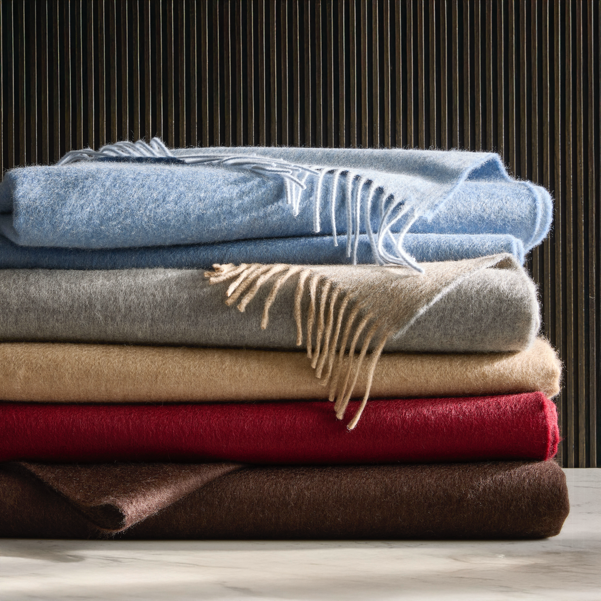 Matouk Paley Throw - Hazy Blue/Sky