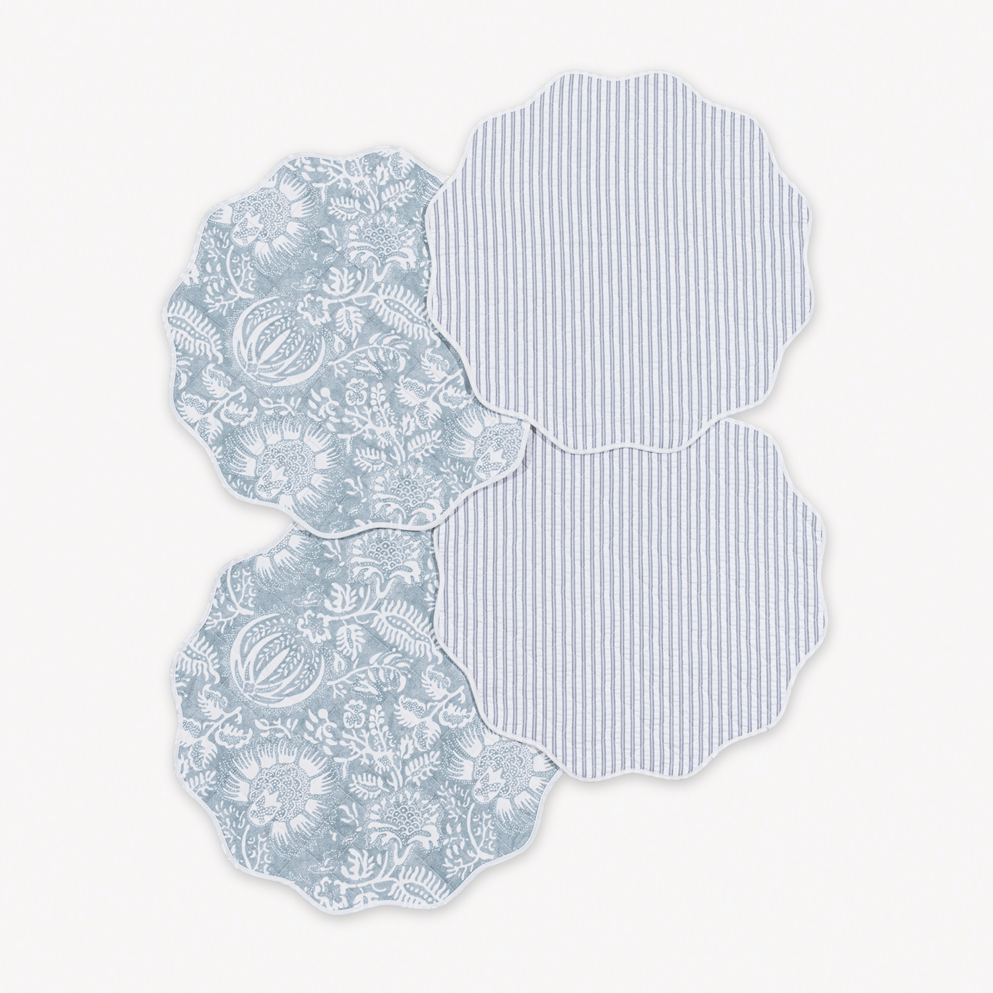 Matouk Reversible Placemat Collection - Granada Hazy Blue/Matteo Sea