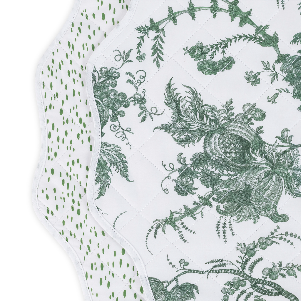 Matouk Reversible Placemat Collection - San Cristobal Green/Celine Grass
