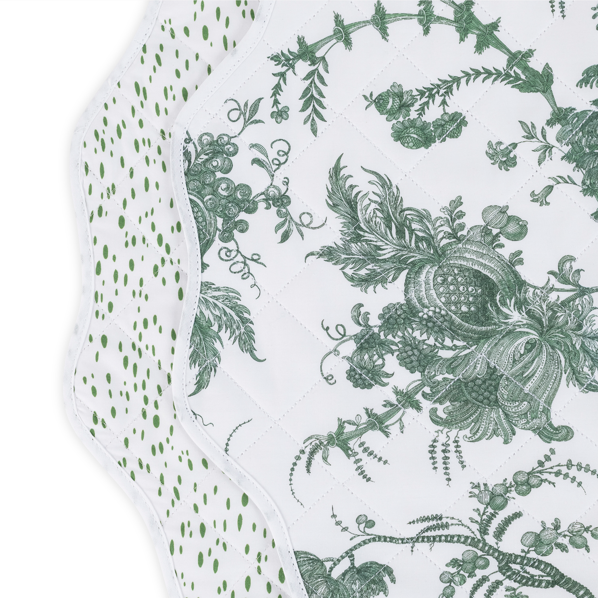 Matouk Reversible Placemat Collection - San Cristobal Green/Celine Grass