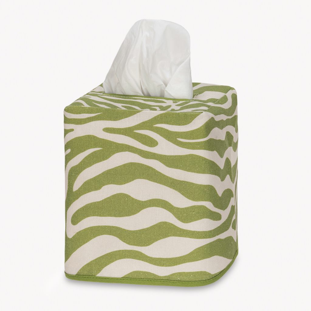 Matouk Schumacher Regine Tissue Box Cover - Grass