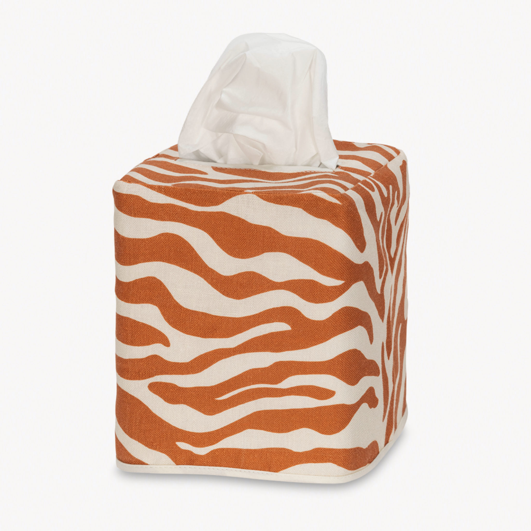Matouk Schumacher Regine Tissue Box Cover - Persimmon