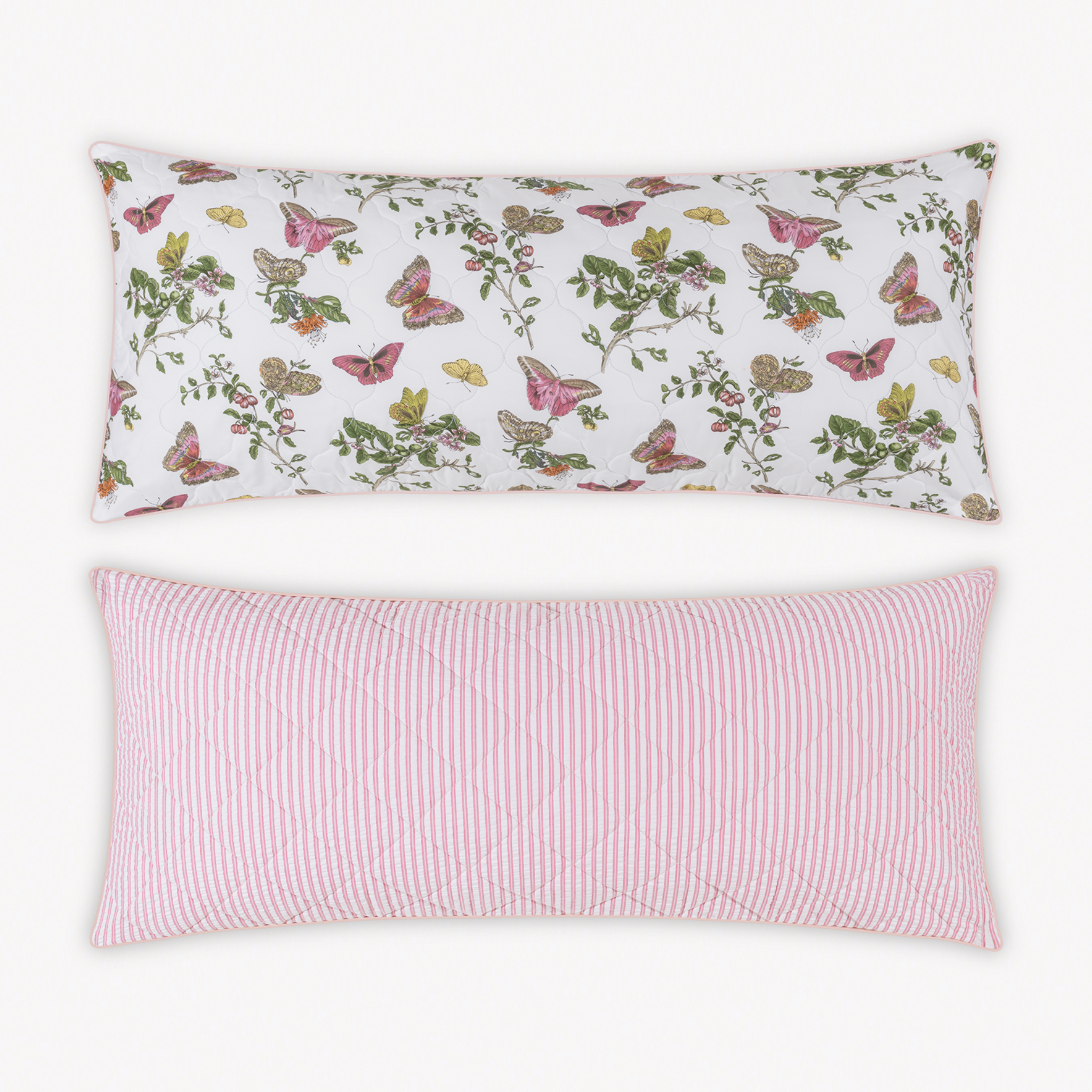 Matouk Schumacher Reversible Pillow Collection - Baudin Butterfly Pink/Matteo Peony