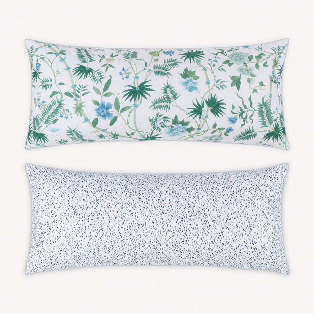 Matouk Schumacher Reversible Pillow Collection - Plamyra Emerald/Celine Blue