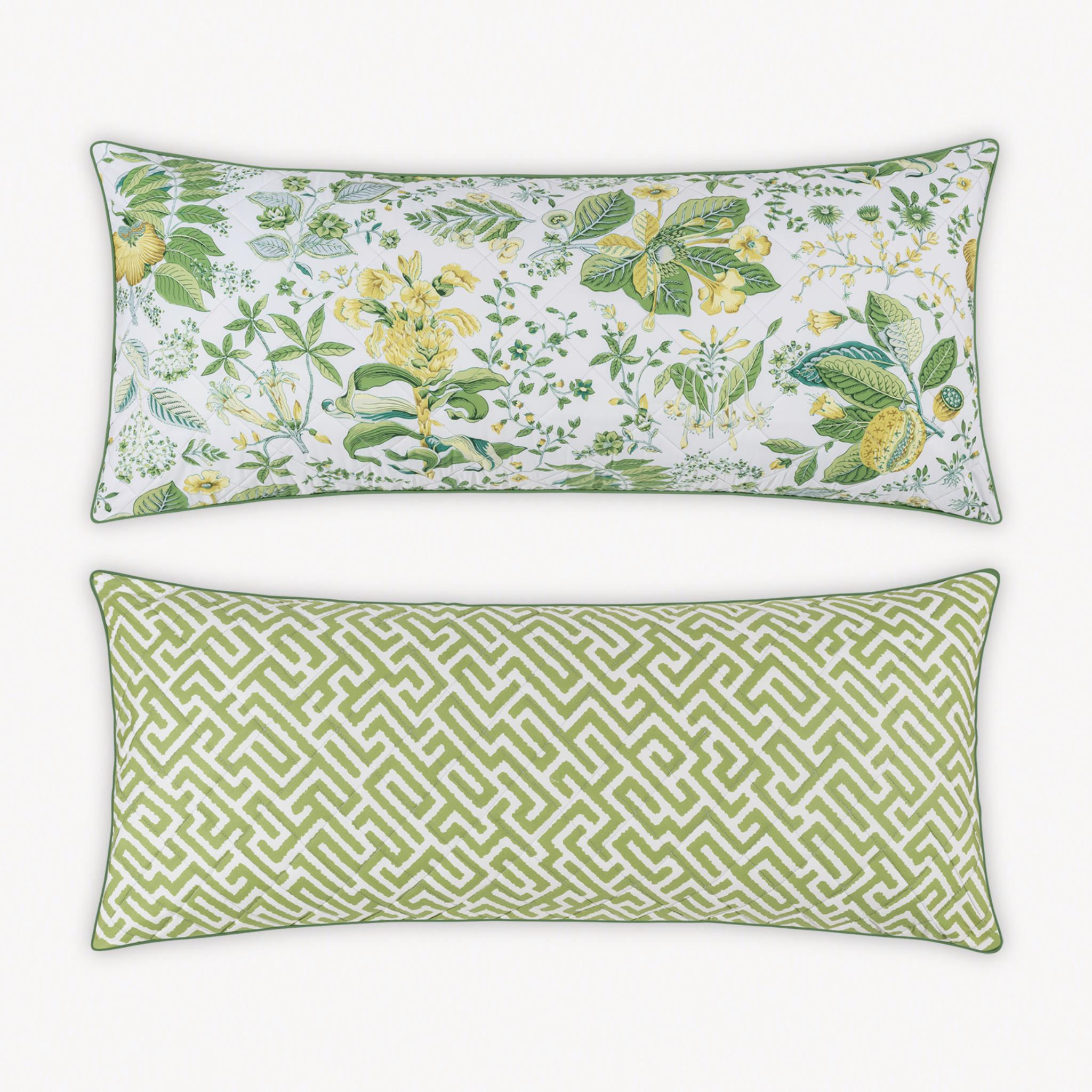 Matouk Schumacher Reversible Pillow Collection - Pomegranate Citrus/Gabriel Grass
