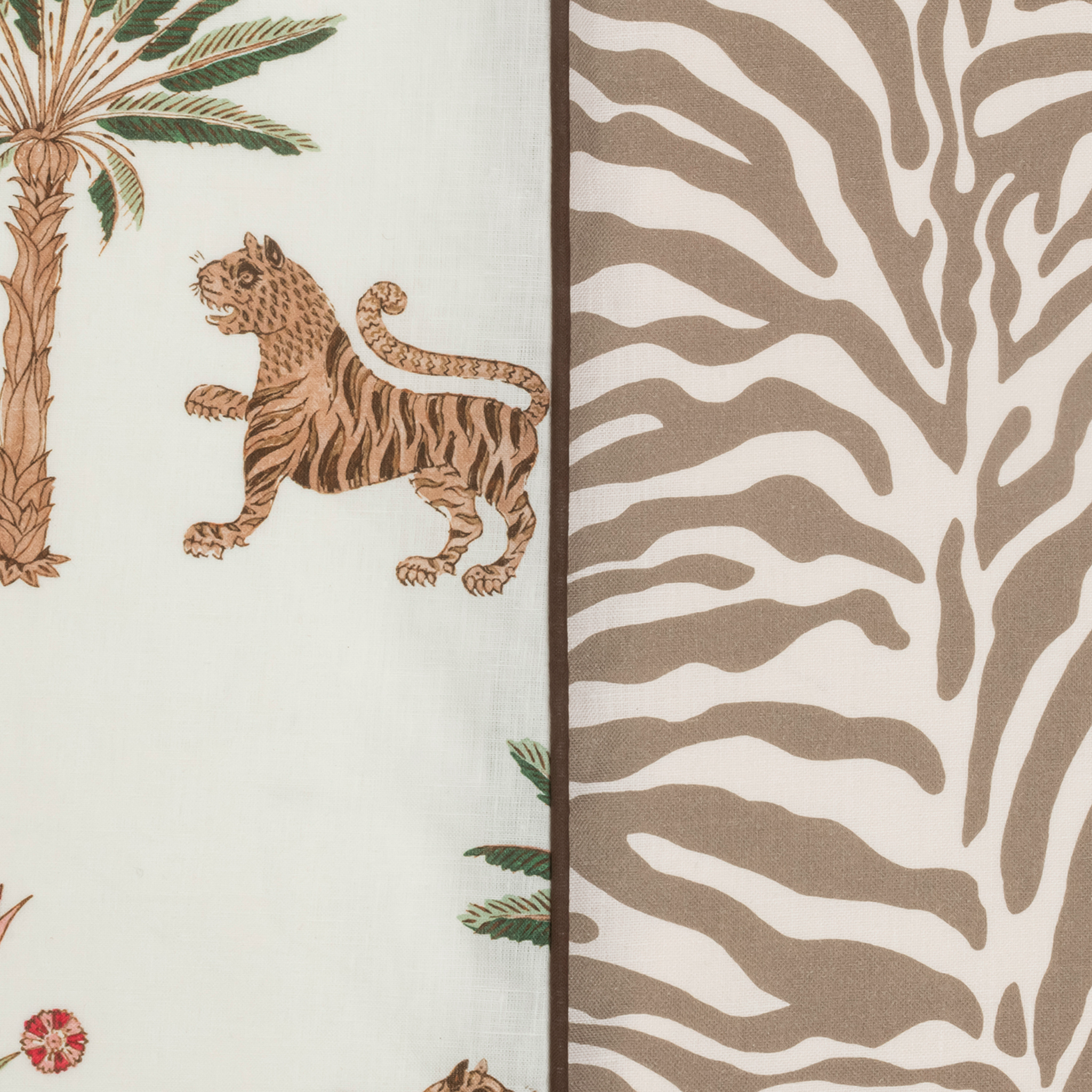 Matouk Schumacher Reversible Pillow Collection - Tiger Palm/Regine Coconut
