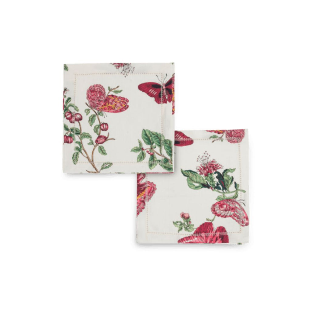 Matouk Schumacher Baudin Butterfly Table Linens - Ruby