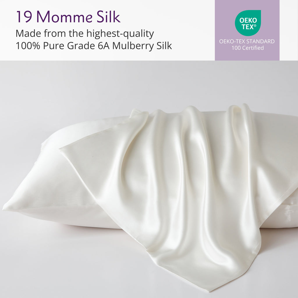 Mulberry Park Silks Luxury 19 Momme Pure Silk Pillowcase with Zipper - Olive