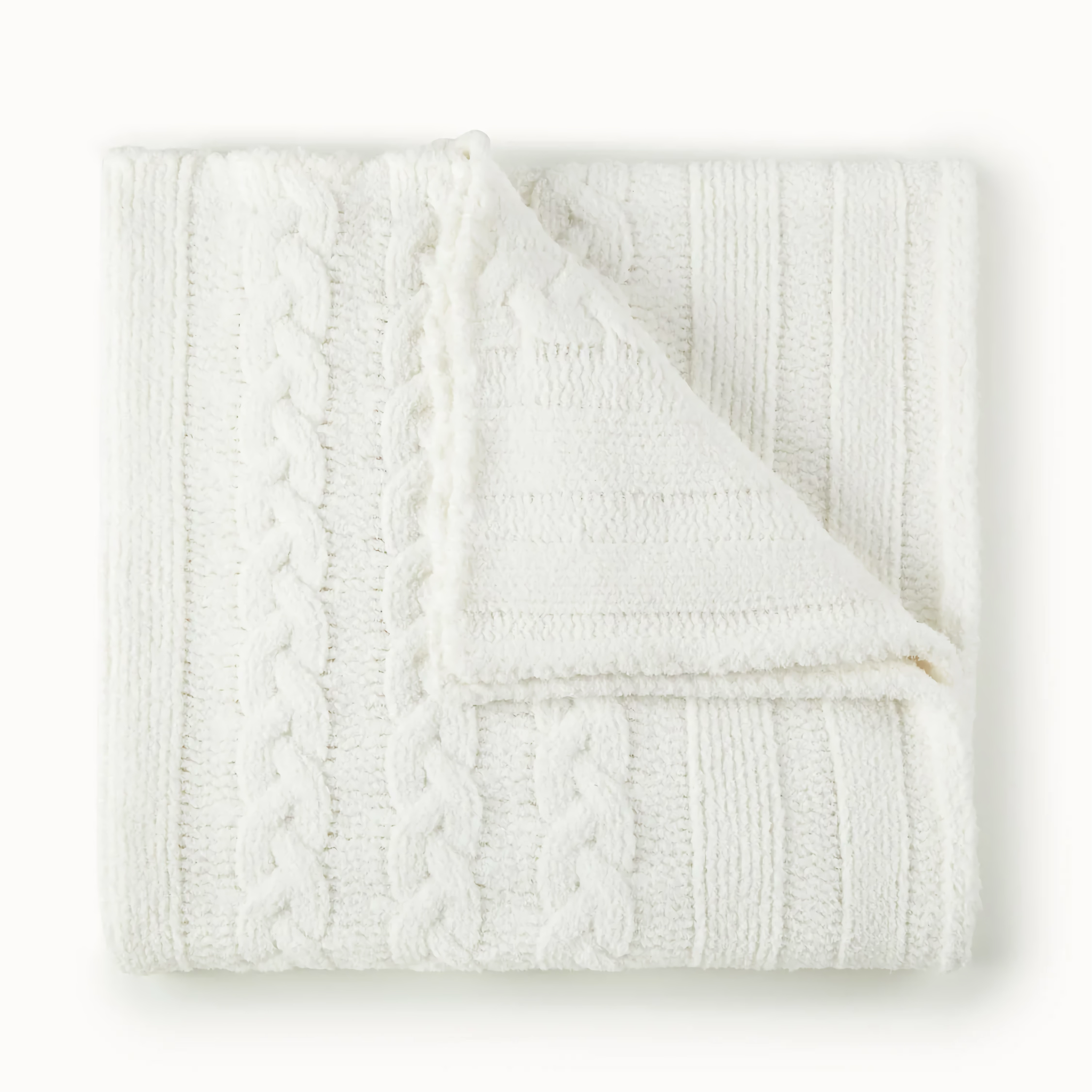Peacock Alley Cozy Knit Throw - White