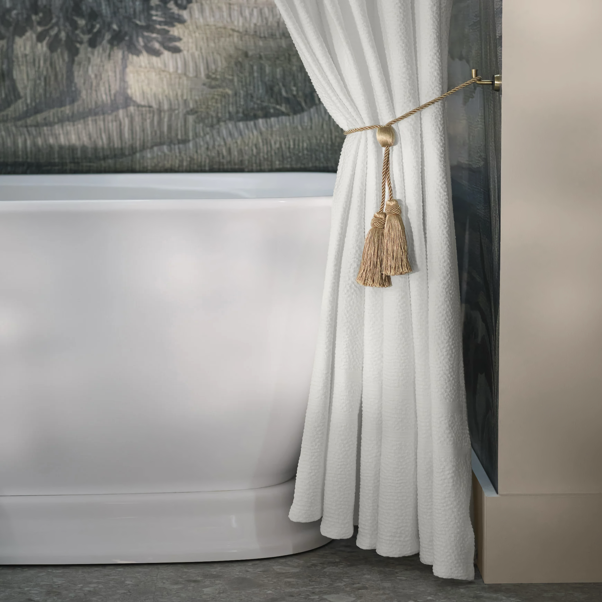 Peacock Alley Montauk Shower Curtain - White