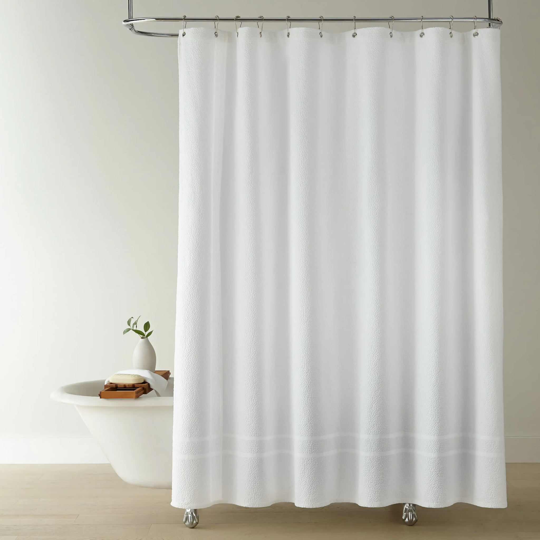 Peacock Alley Montauk Shower Curtain - White