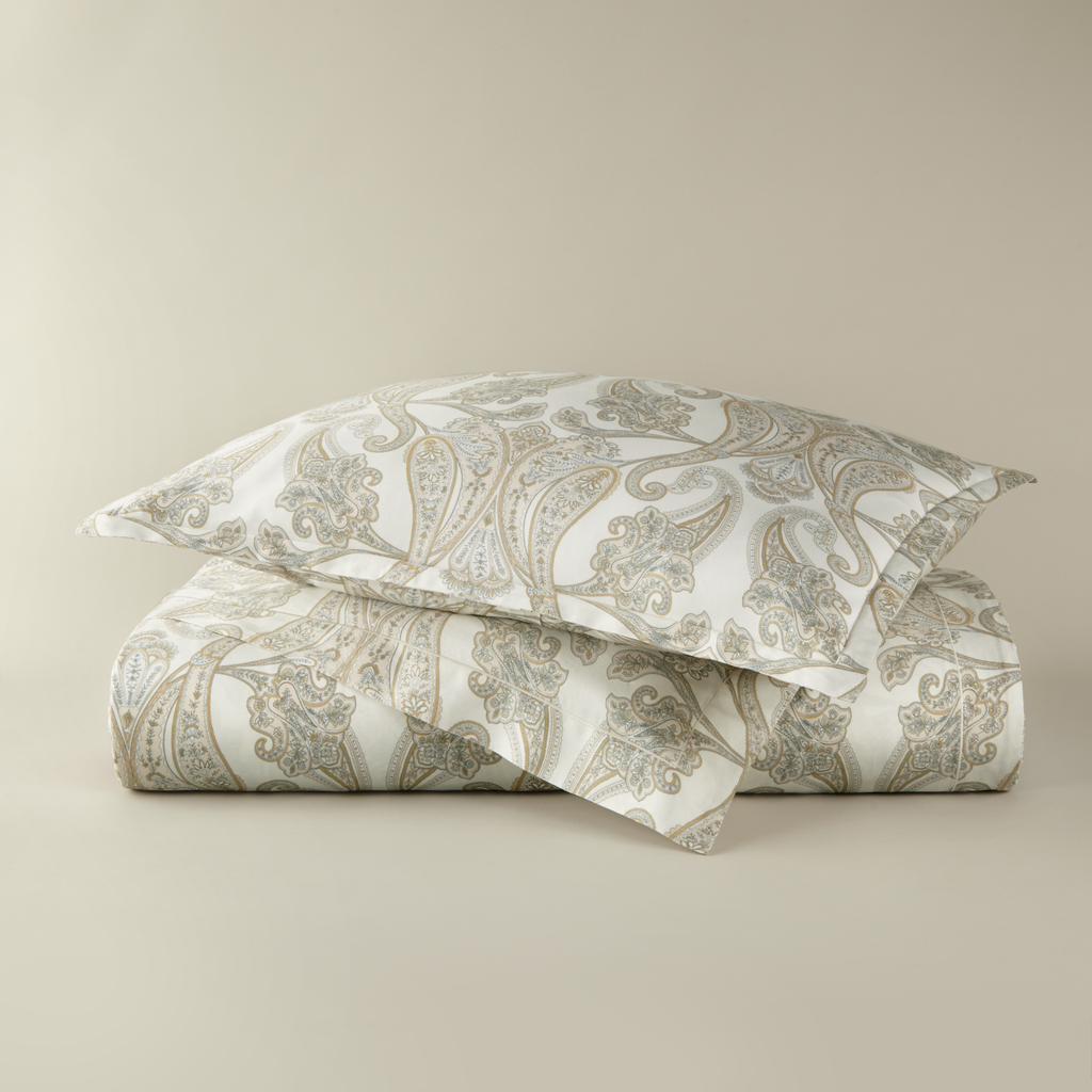 Peacock Alley Paisley Duvet Cover and Shams - Pearl