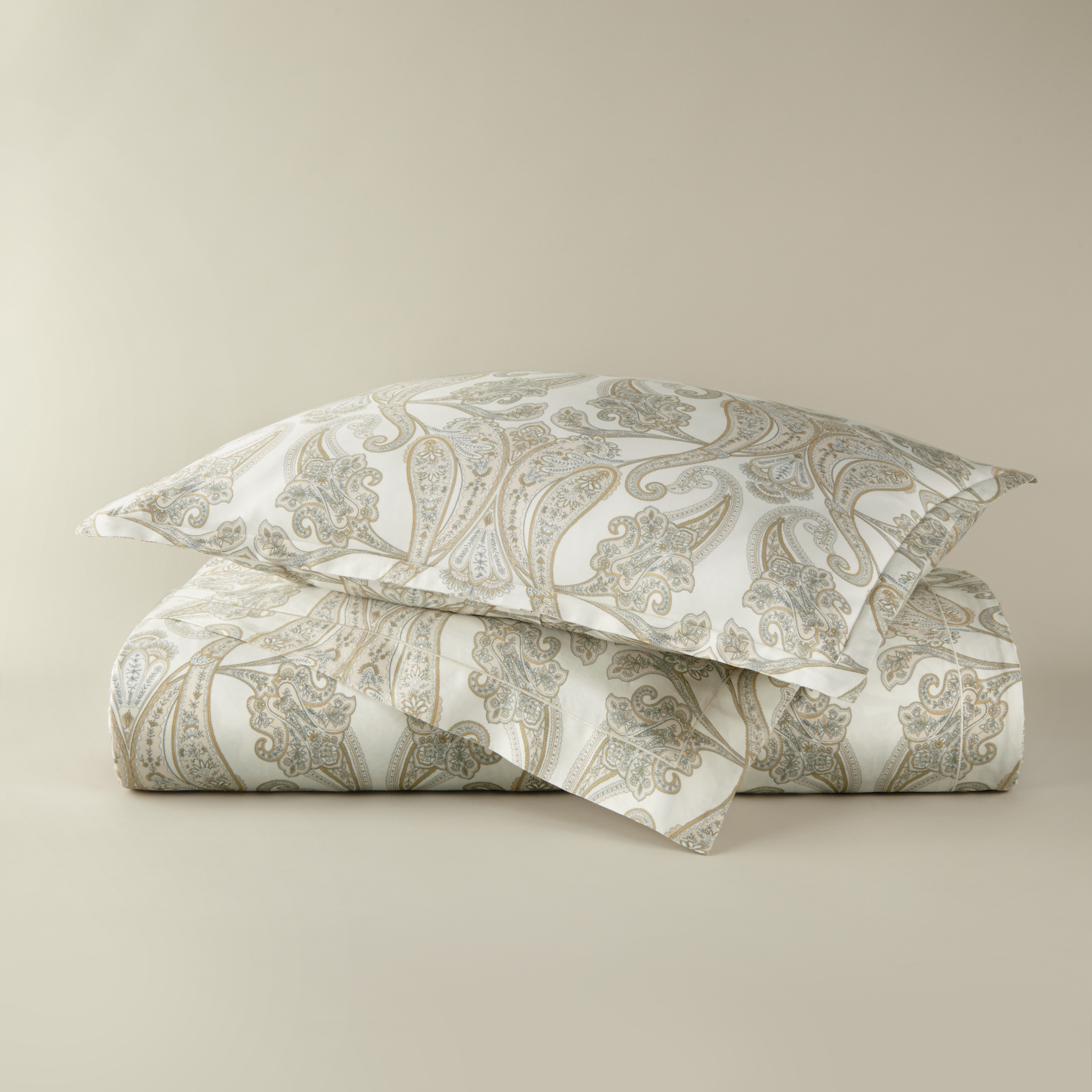 Peacock Alley Paisley Duvet Cover and Shams - Pearl
