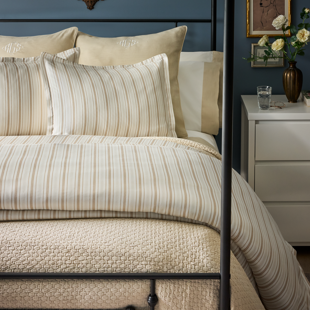 Peacock Alley Shelby Duvet Covers and Shams - Linen