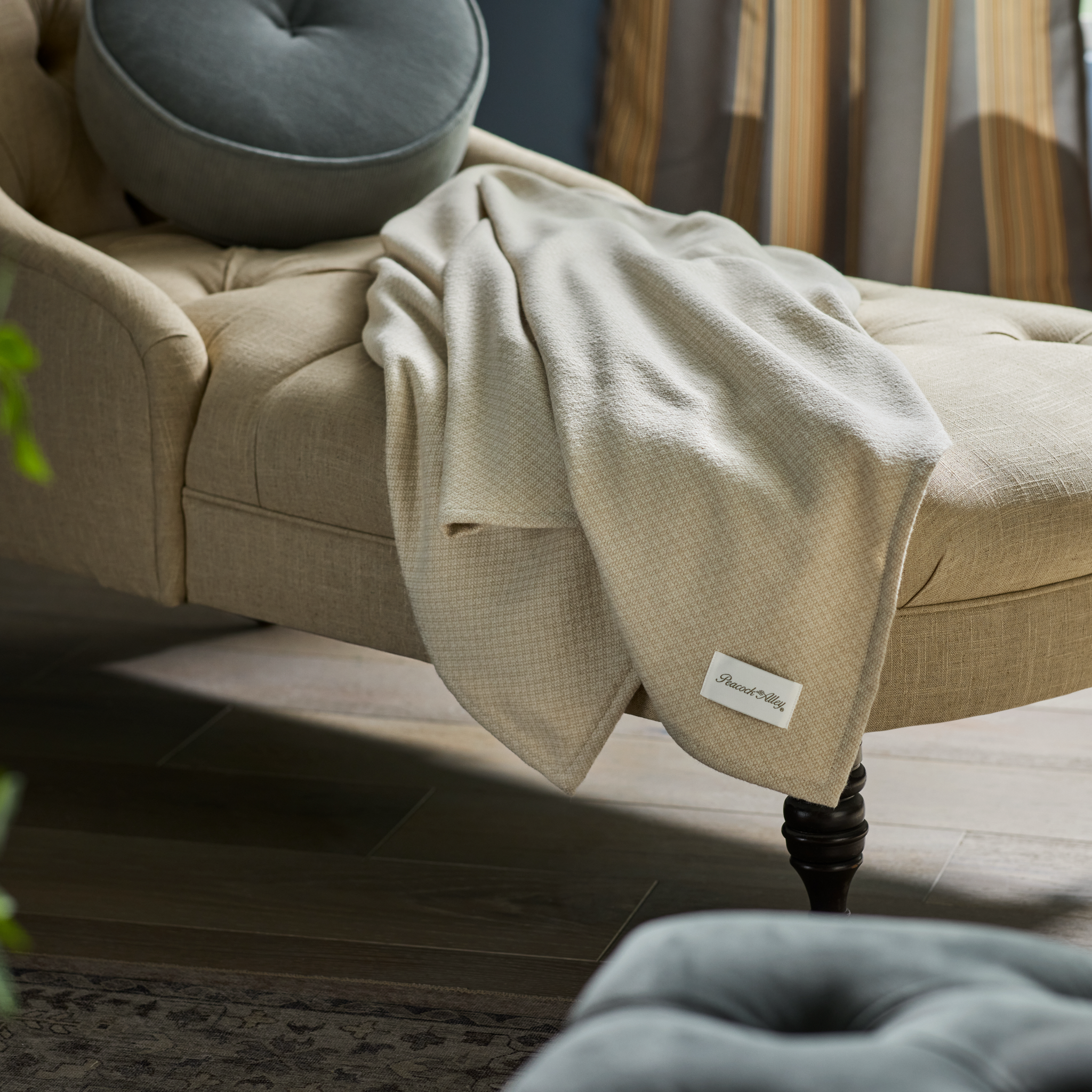 Peacock Alley Vineyard Throw - Linen